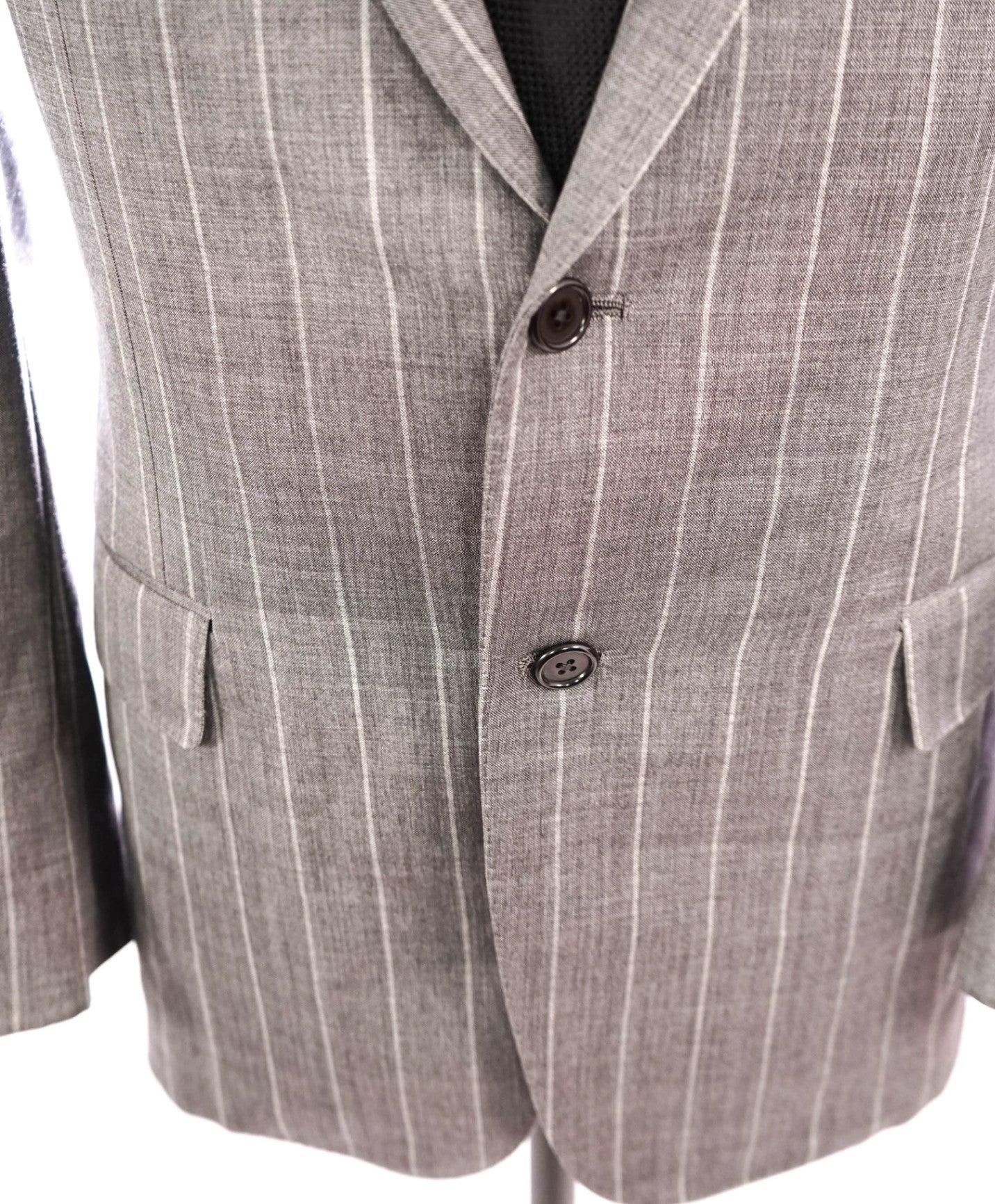 $1,695 HICKEY FREEMAN - Gray Stripe Wool Suit - 40S