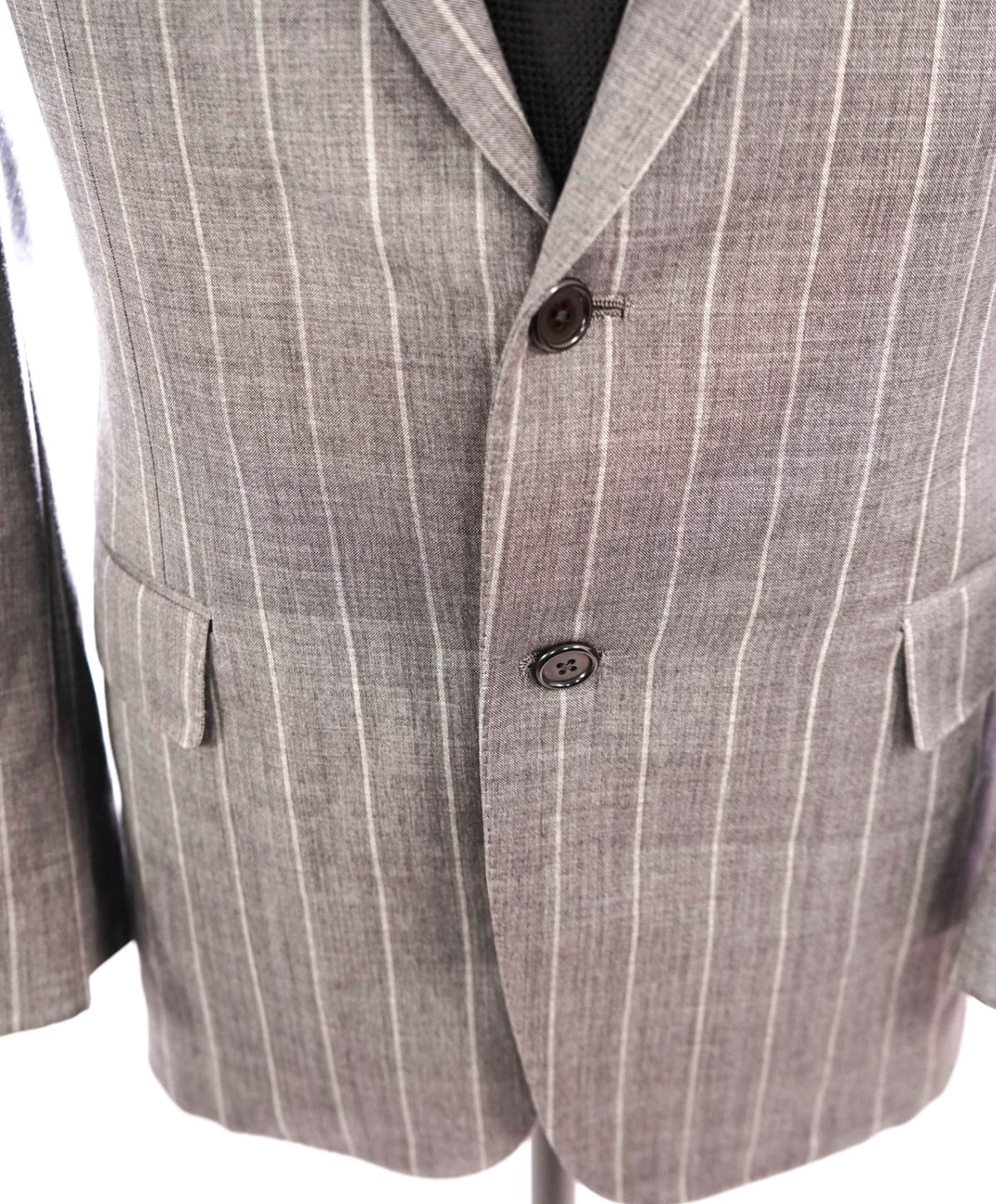 $1,695 HICKEY FREEMAN - Gray Stripe Wool Suit - 40S