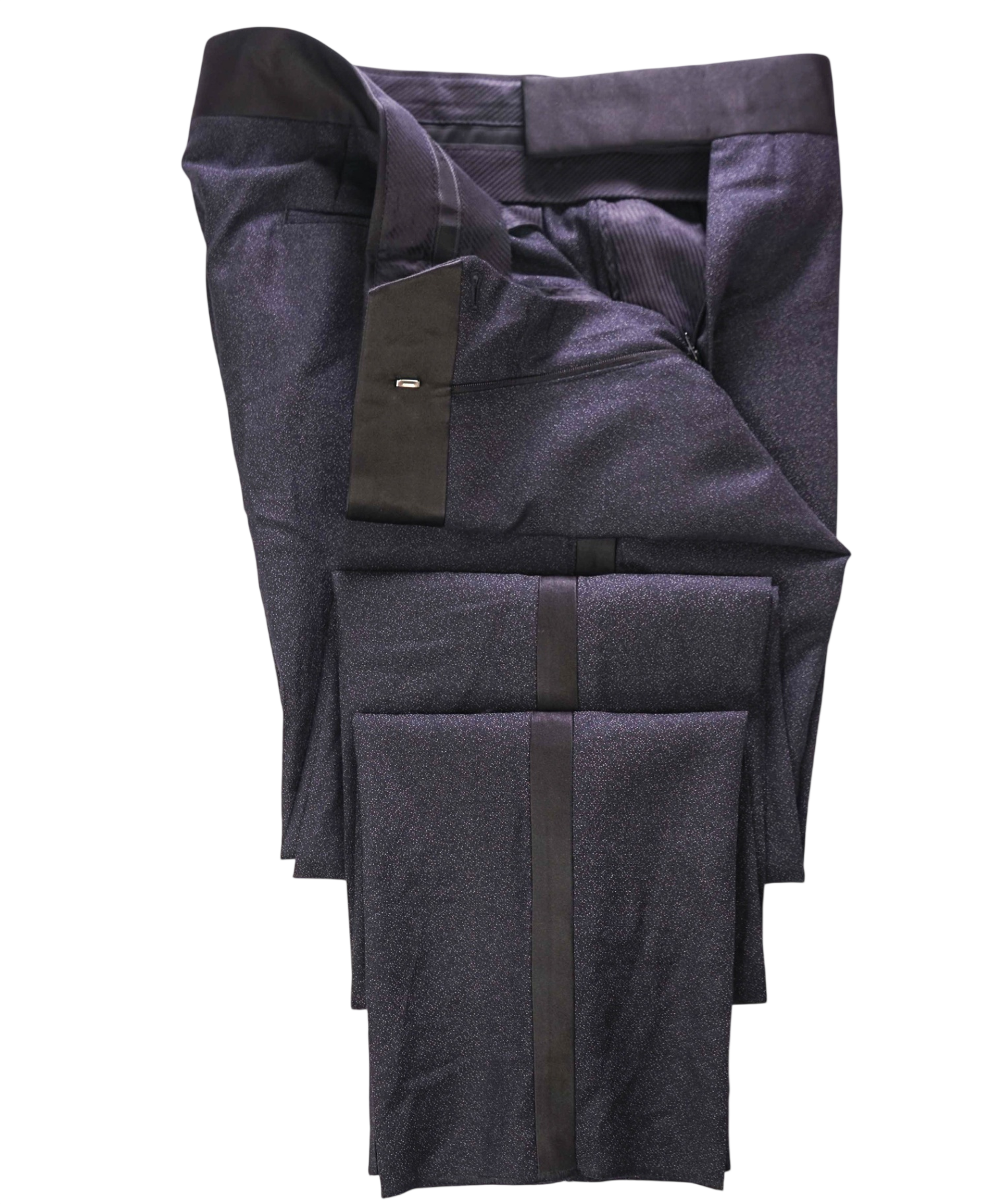 $1,275 GIORGIO ARMANI - Navy Wool/Silk Tuxedo Pants - 35W
