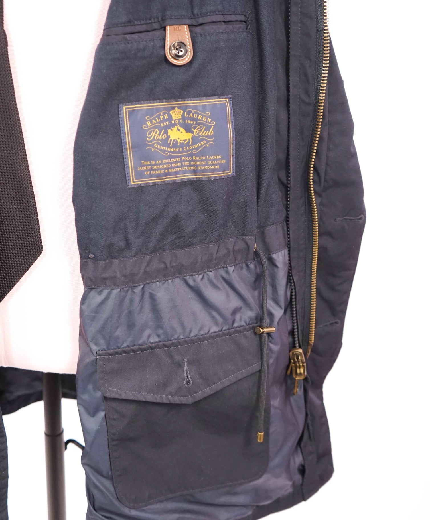 $698 POLO RALPH LAUREN - Navy Wool/Cashmere Barn Jacket - XL