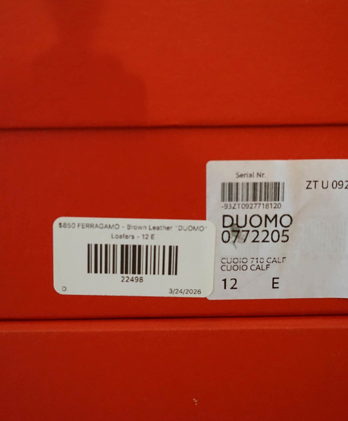 $850 FERRAGAMO - Navy Leather "DUOMO" Loafers - 12 E