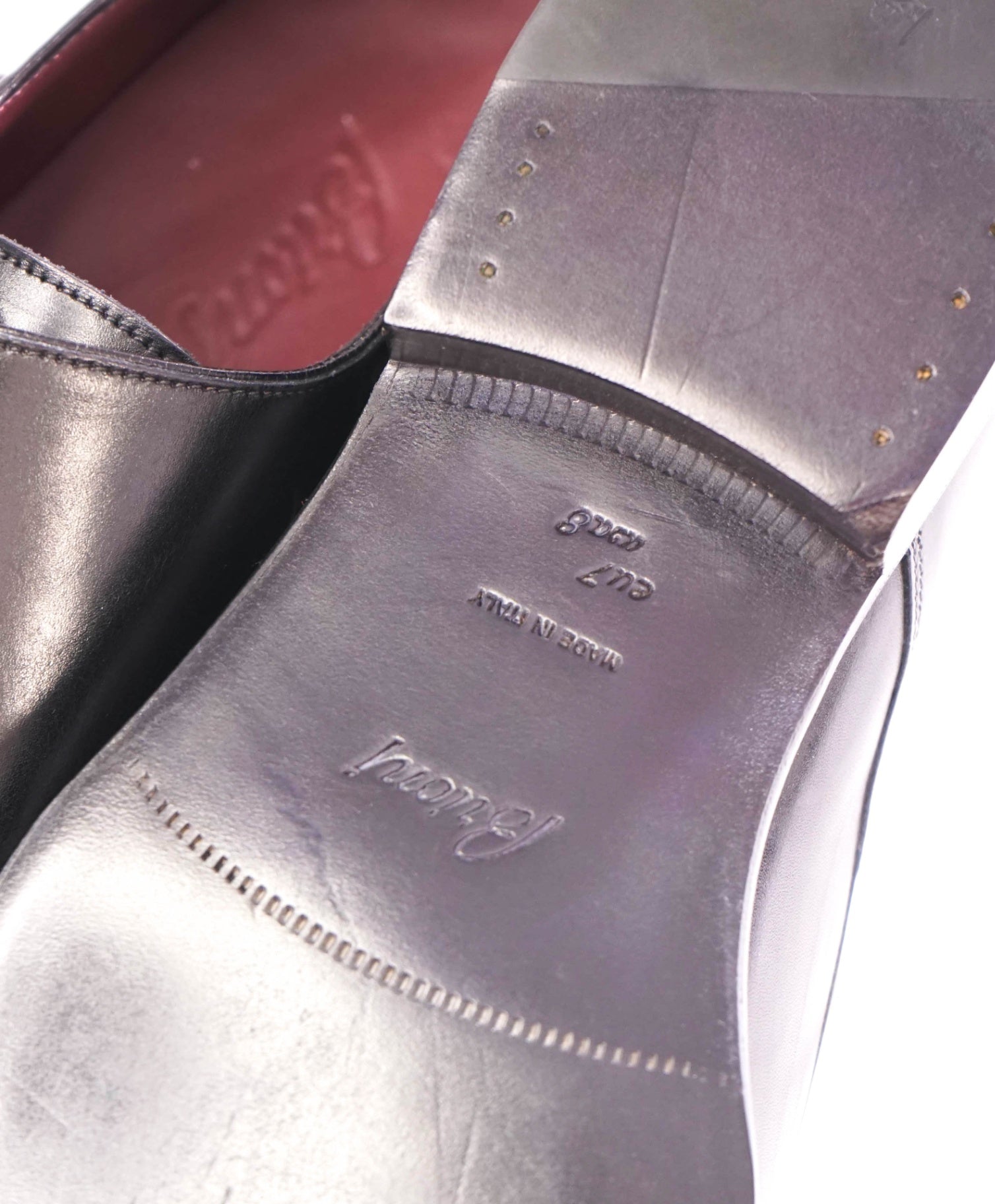 $ 1,500 BRIONI - Black GOODYEAR Leather Monk Strap - US 8 (7UK)