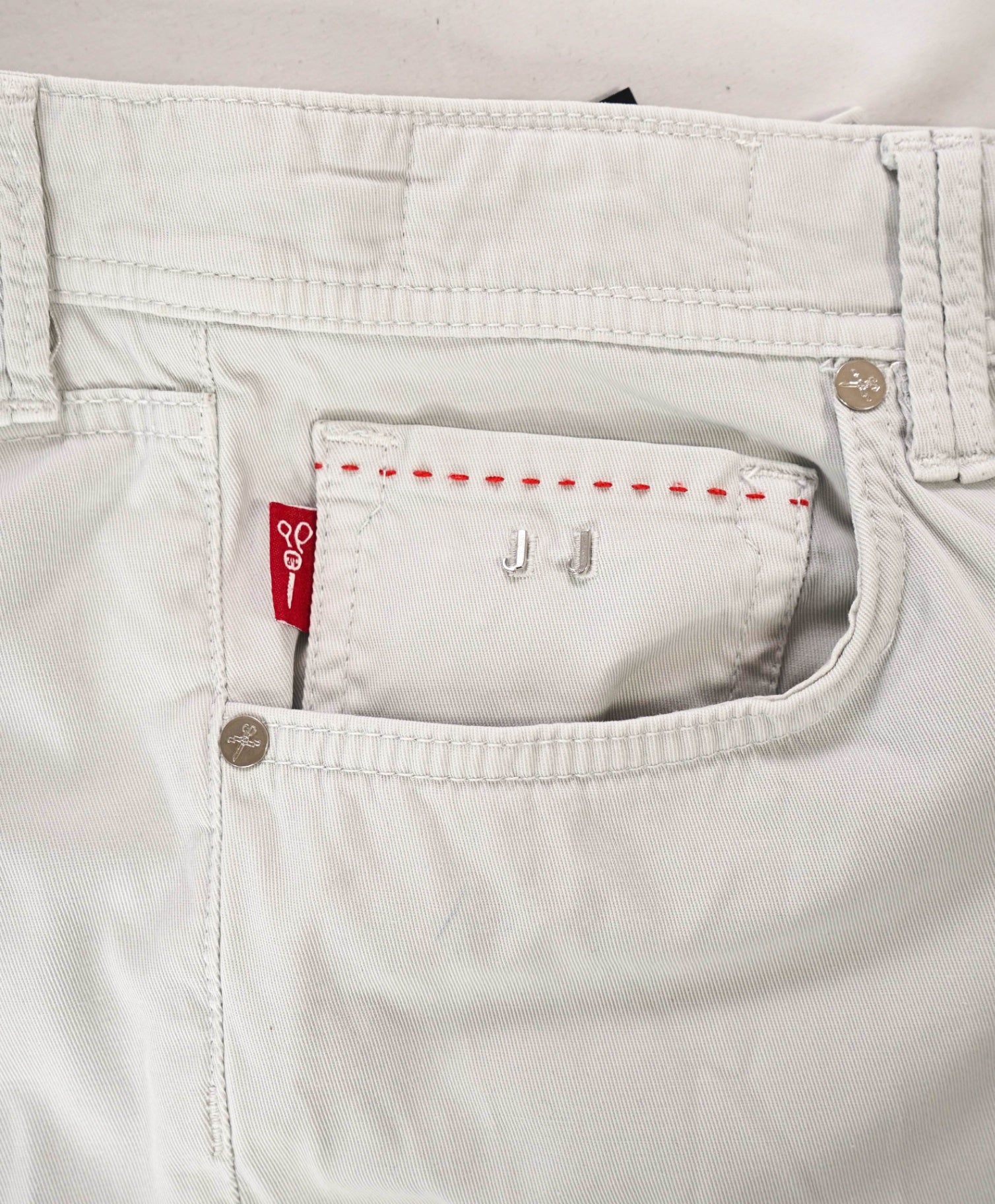 $675 SARTORIA TRAMAROSSA - Light Gray "LEONARDO" Cotton Trousers - 33W