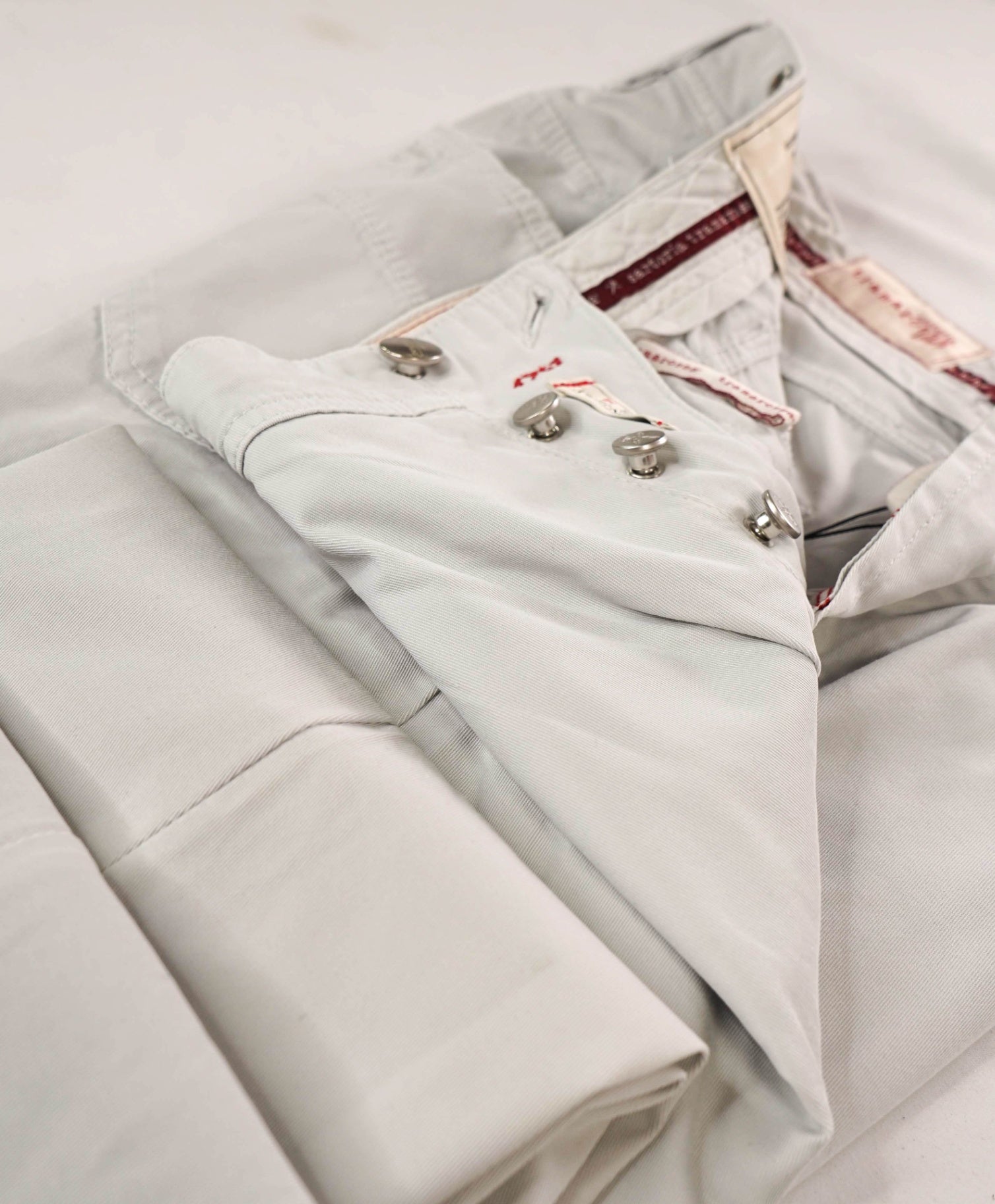 $675 SARTORIA TRAMAROSSA - Light Gray "LEONARDO" Cotton Trousers - 33W