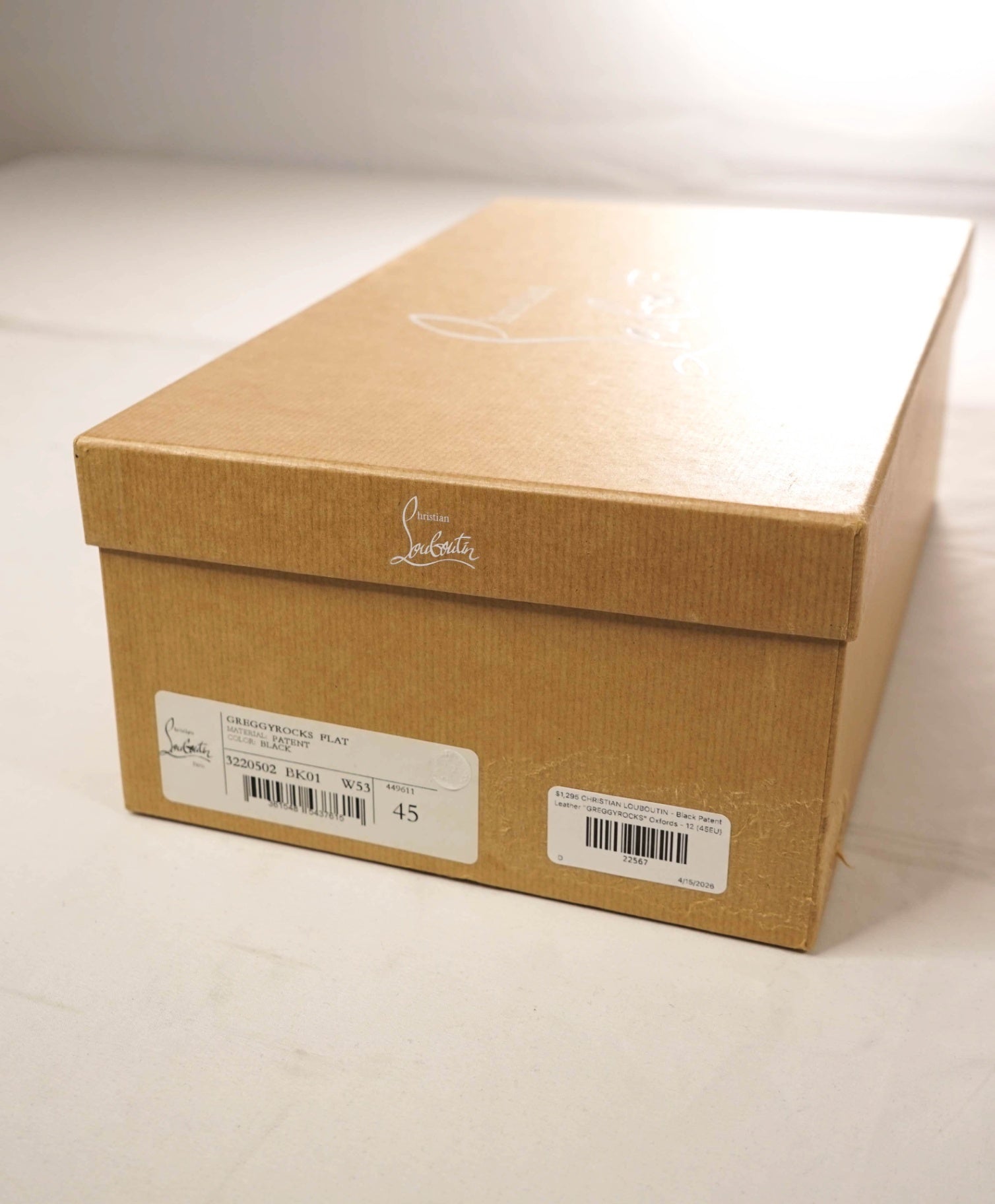 $1,295 LOUBOUTIN - Black Patent "GREGGYROCKS" Oxfords - 12 (45EU)