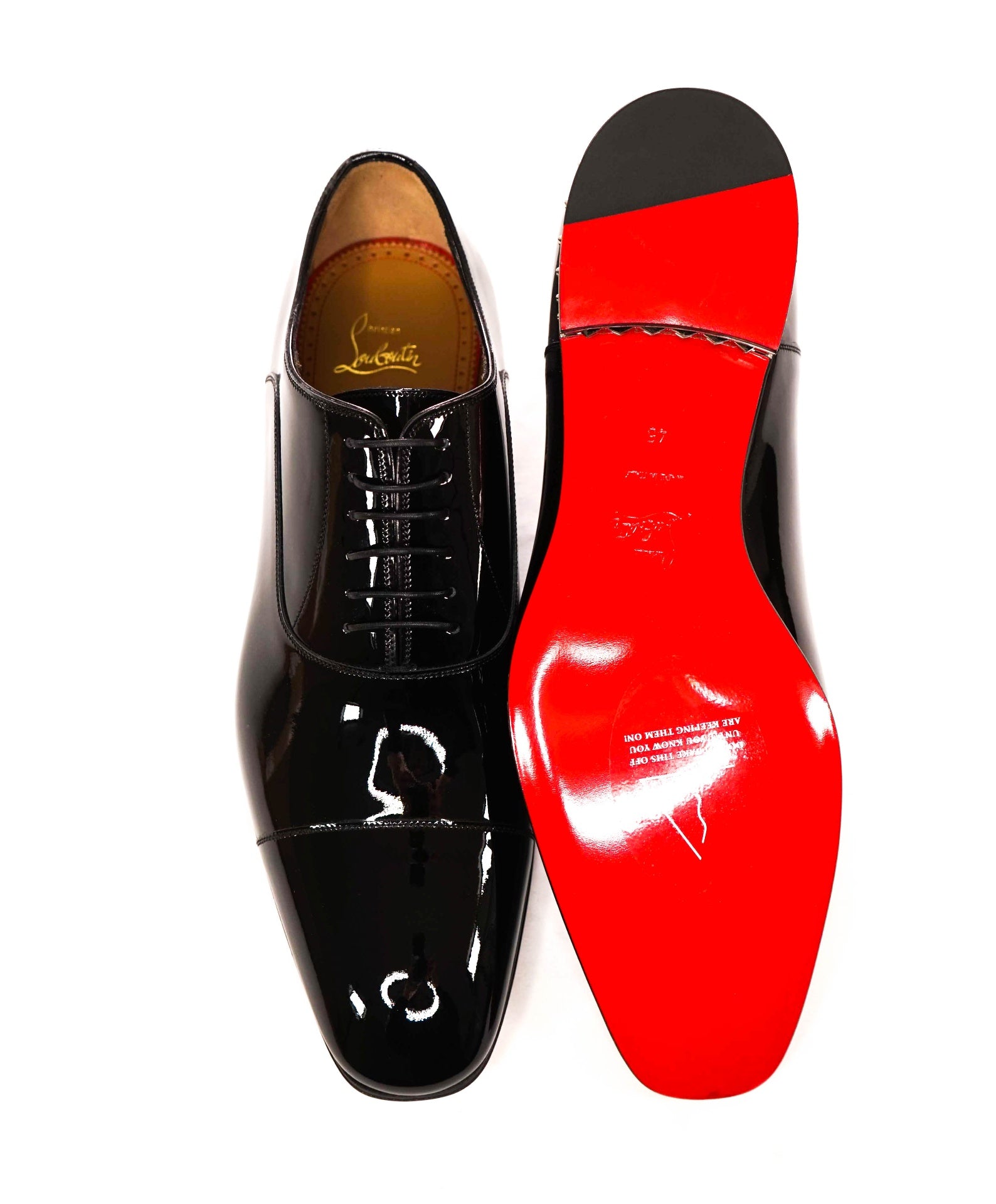 $1,295 LOUBOUTIN - Black Patent "GREGGYROCKS" Oxfords - 12 (45EU)