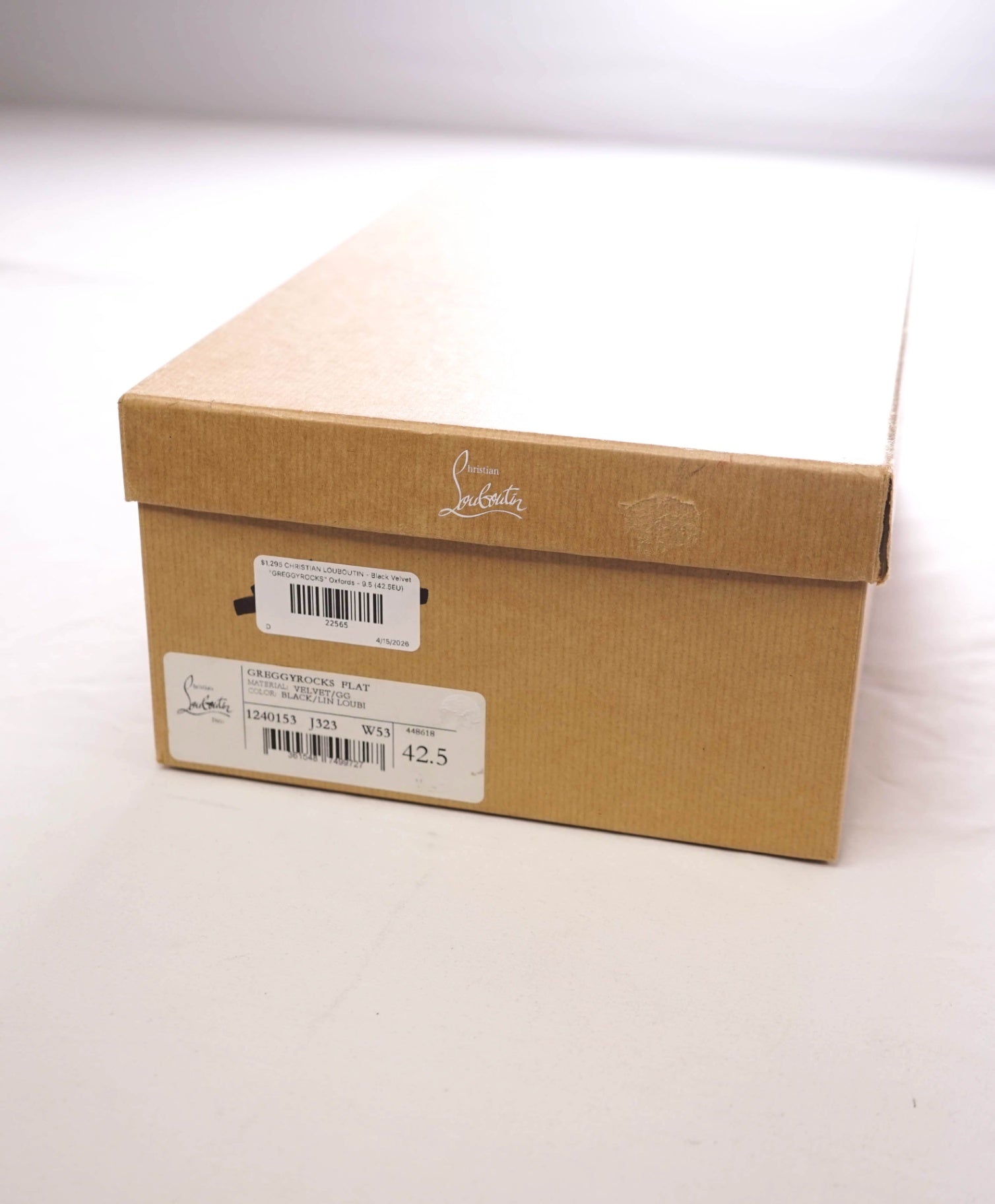 $1,295 LOUBOUTIN - Black Velvet "GREGGYROCKS" Oxfords - 9.5 (42.5EU)