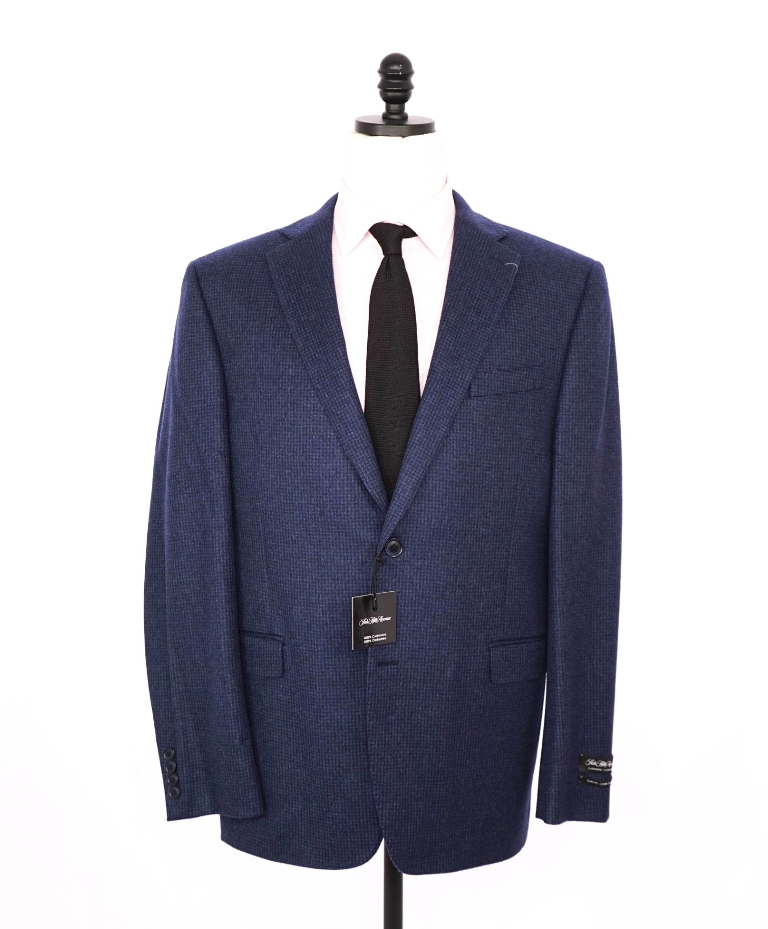 $1,295 SAKS FIFTH AVENUE - Blue Check 100% Cashmere Blazer - 44R