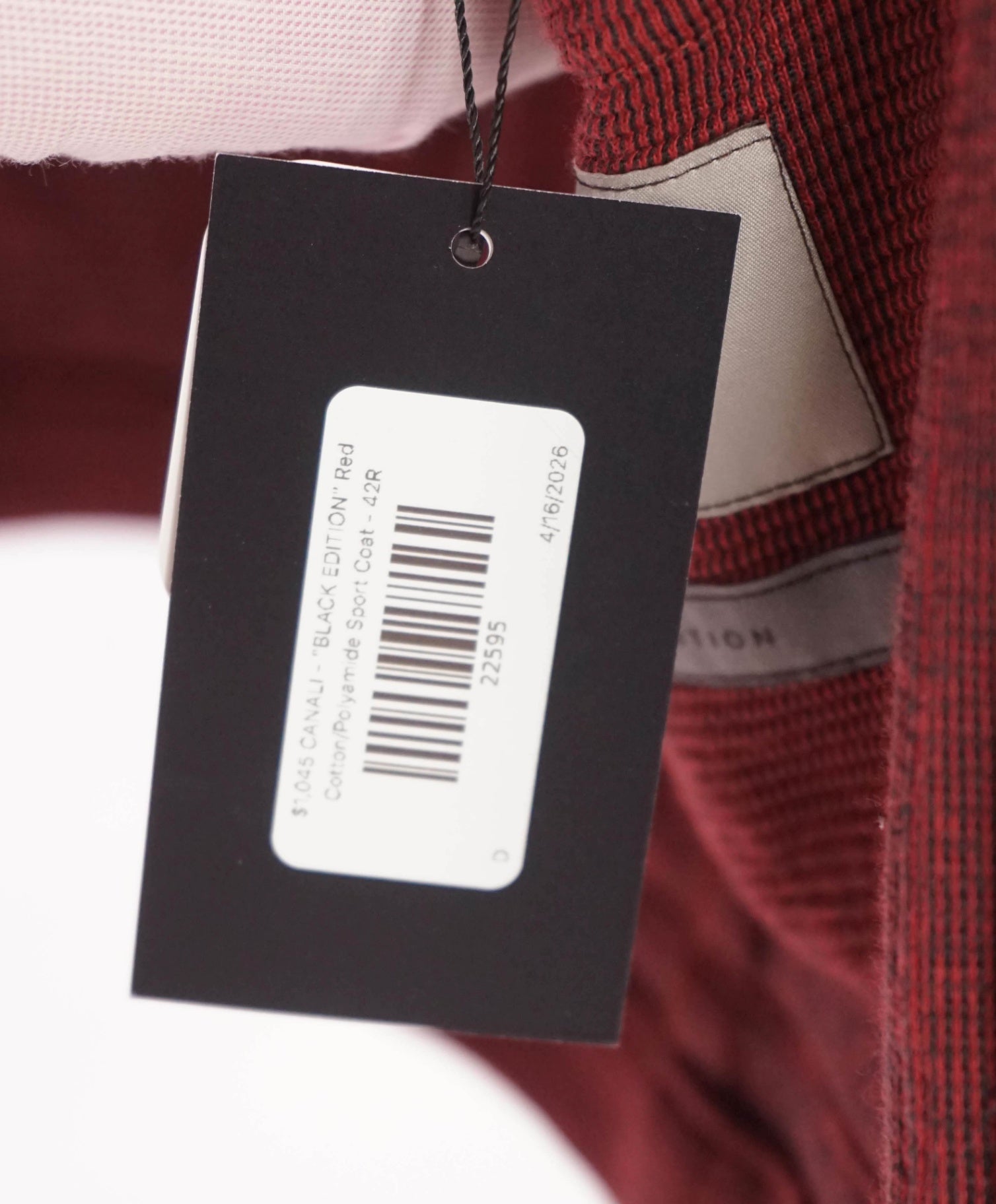 $1,045 CANALI - "BLACK EDITION" Red Cotton Blend Blazer - 42R