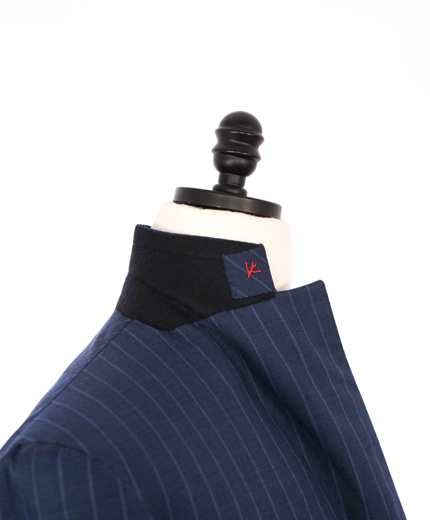 $5,950 ISAIA - CUSTOM Slim Pastel Blue Chalk Stripe Wool Suit - 40R