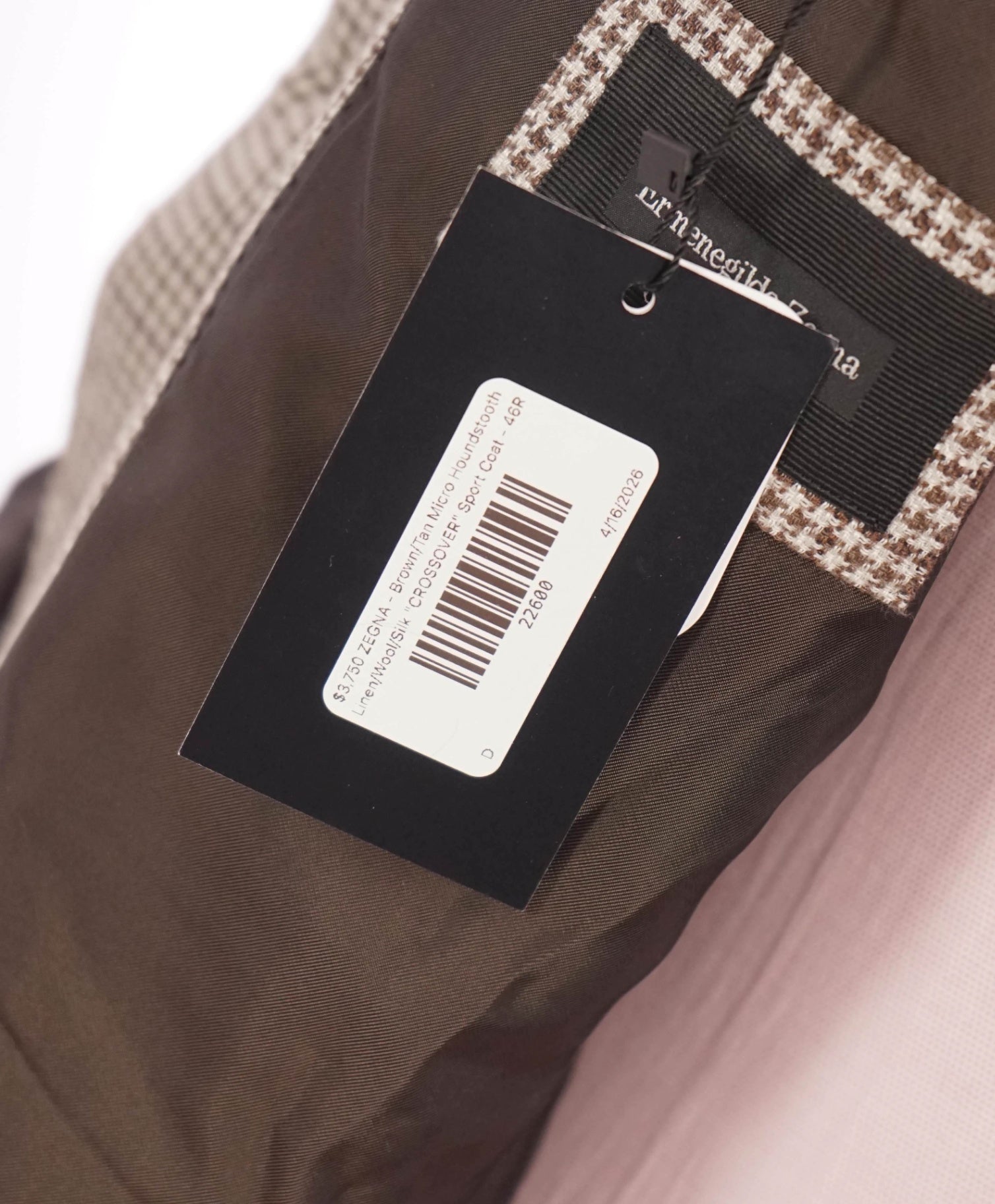 $3,750 ZEGNA - Houndstooth Linen/Wool/Silk "CROSSOVER" Blazer -