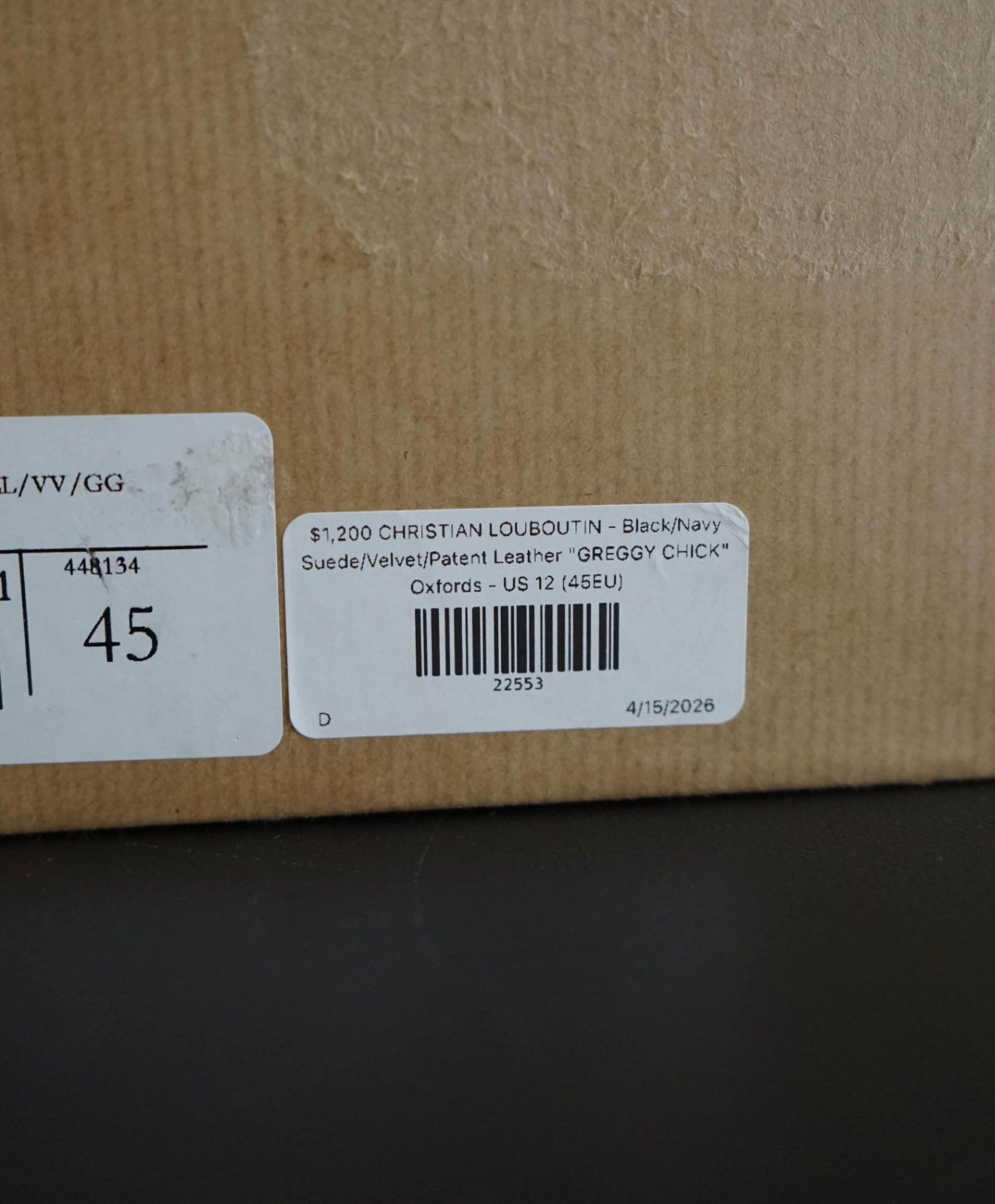 $1,200 LOUBOUTIN - Navy Leather "GREGGY CHICK" Oxfords - US 12 (45EU)