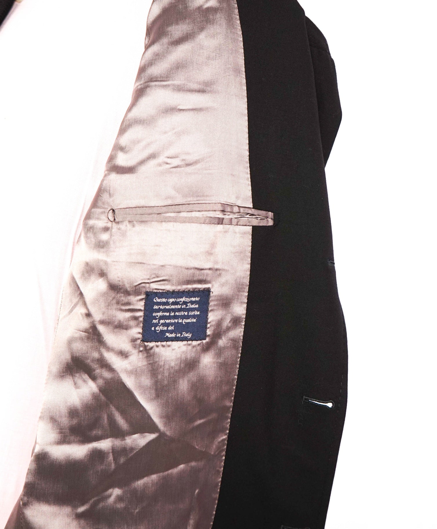 $1,295 CARACCIOLO - Solid Black Wool 2/3-Btn Jacket Overshirt - 48R