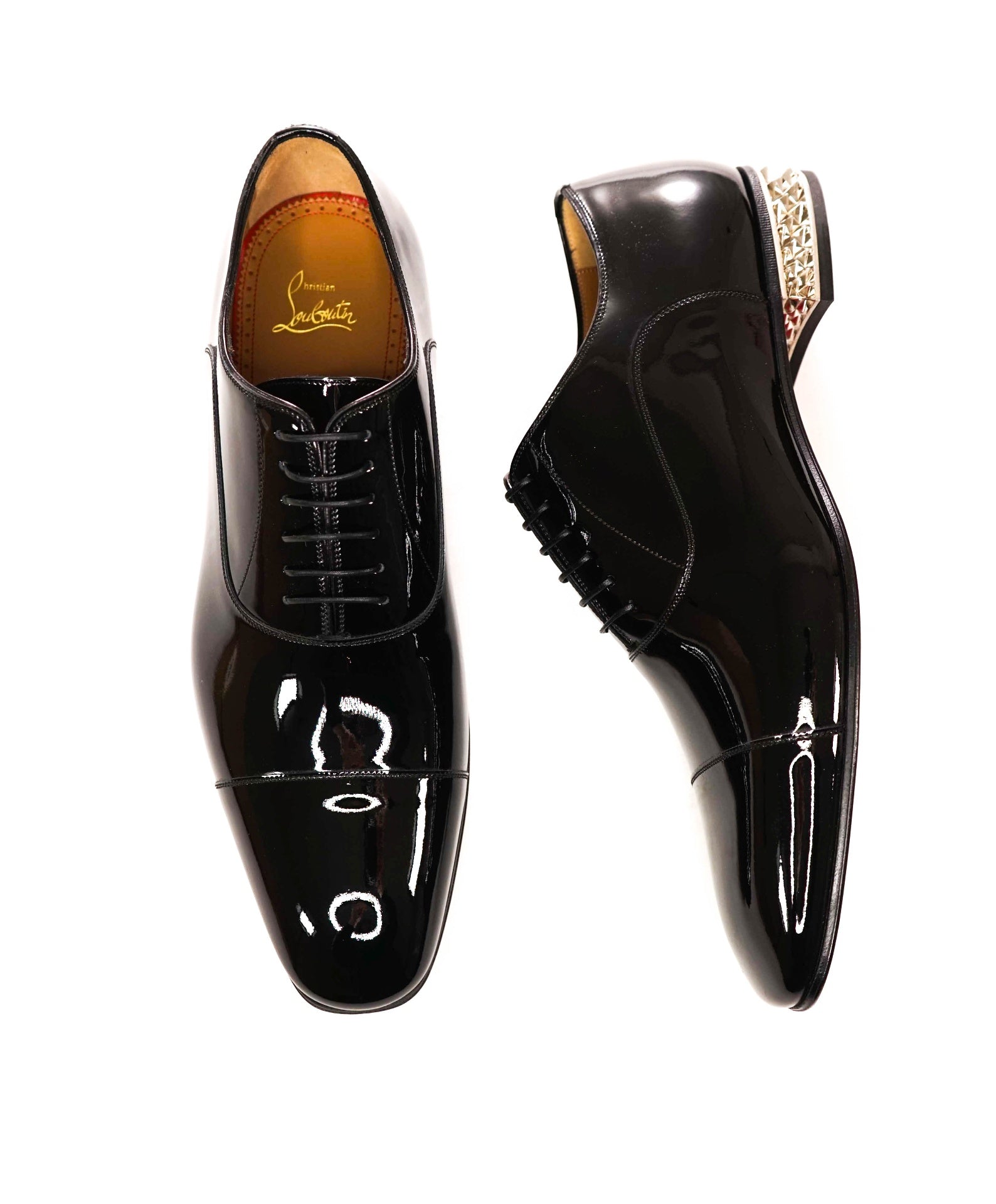 $1,295 LOUBOUTIN - Black Patent "GREGGYROCKS" Oxfords - 12 (45EU)