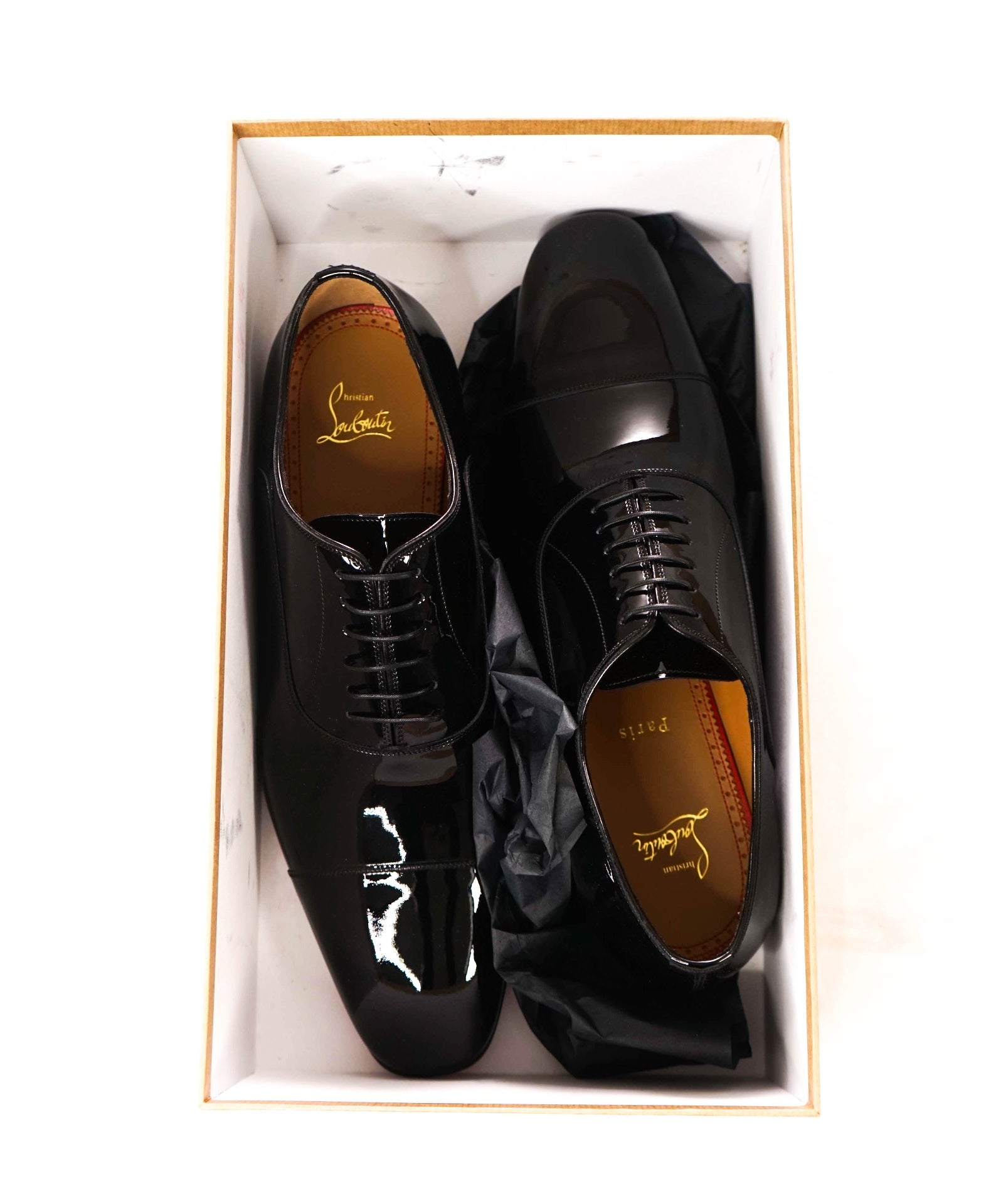 $1,295 LOUBOUTIN - Black Patent "GREGGYROCKS" Oxfords - 12 (45EU)