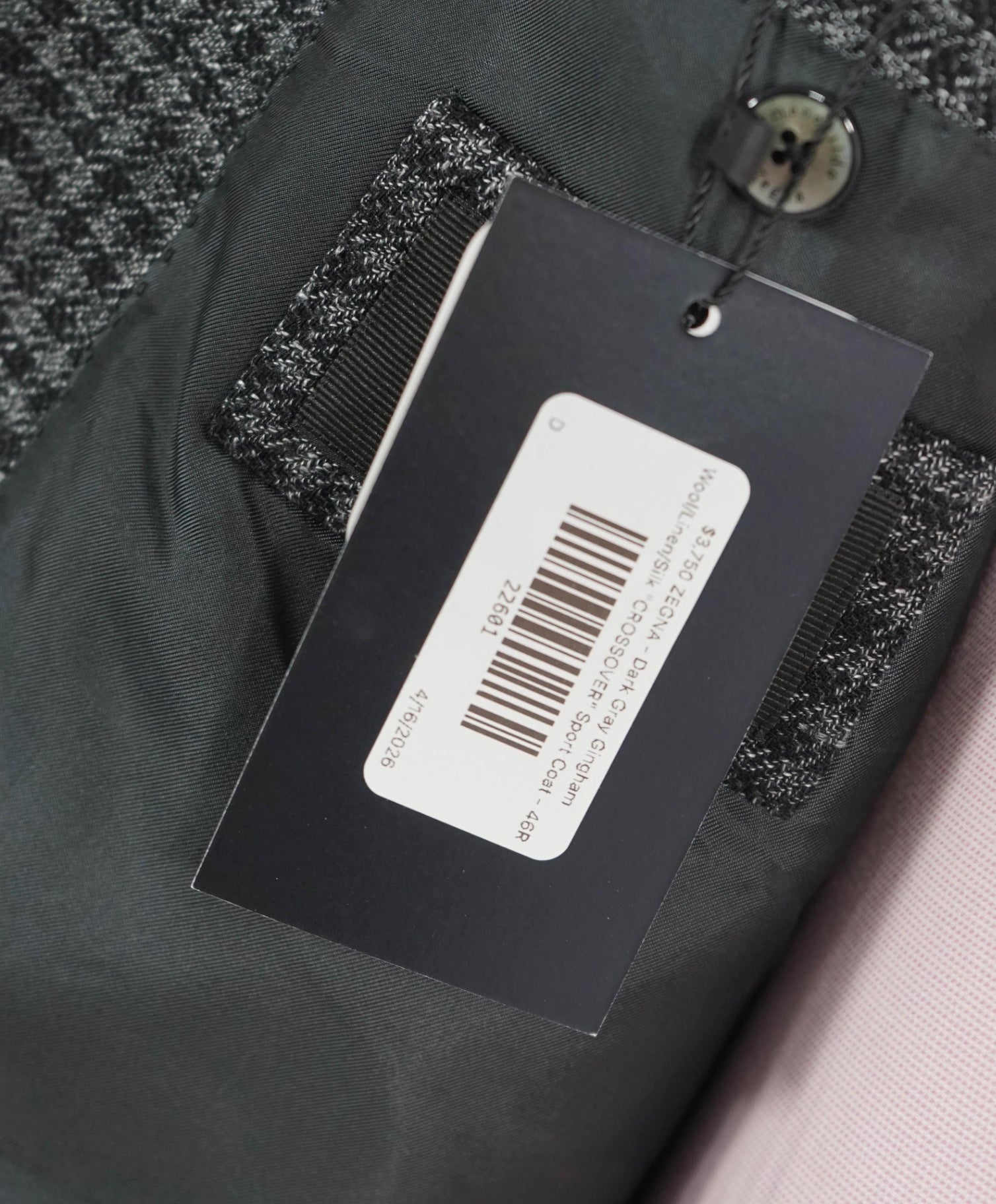 $3,750 ZEGNA - Gray Wool/Linen/Silk "CROSSOVER" Sport Coat - 46R