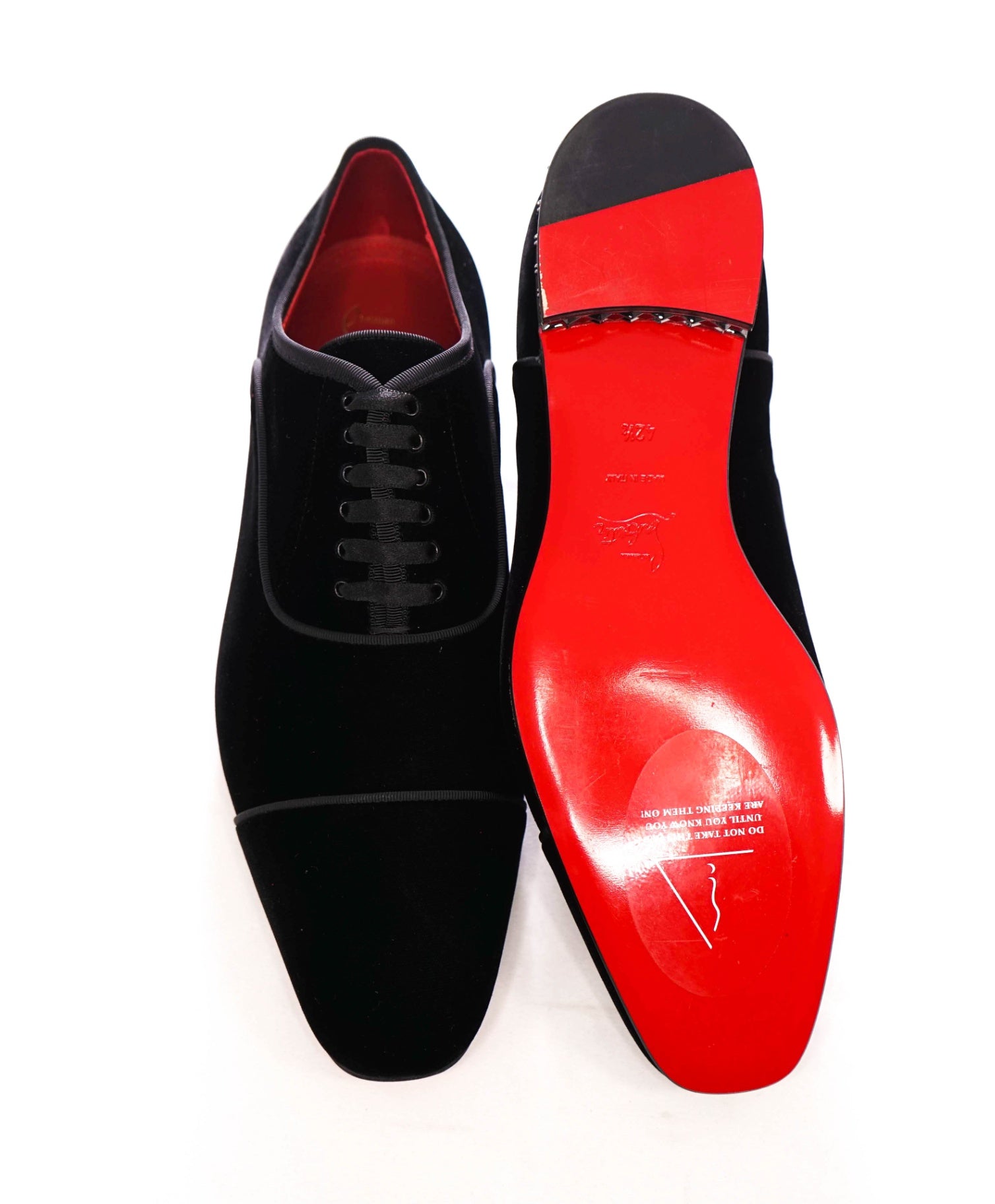 $1,295 LOUBOUTIN - Black Velvet "GREGGYROCKS" Oxfords - 9.5 (42.5EU)