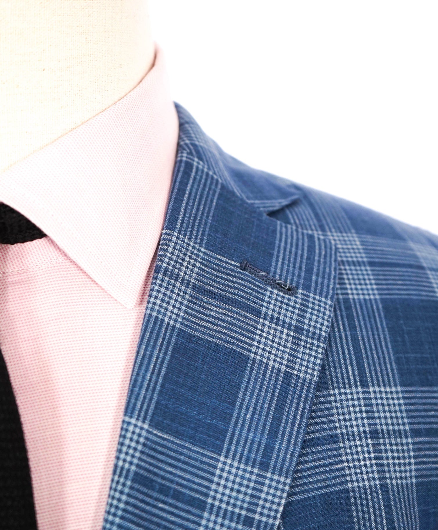 $3,575 ZEGNA - Blue Plaid Wool/Silk/Linen Blazer - 44S
