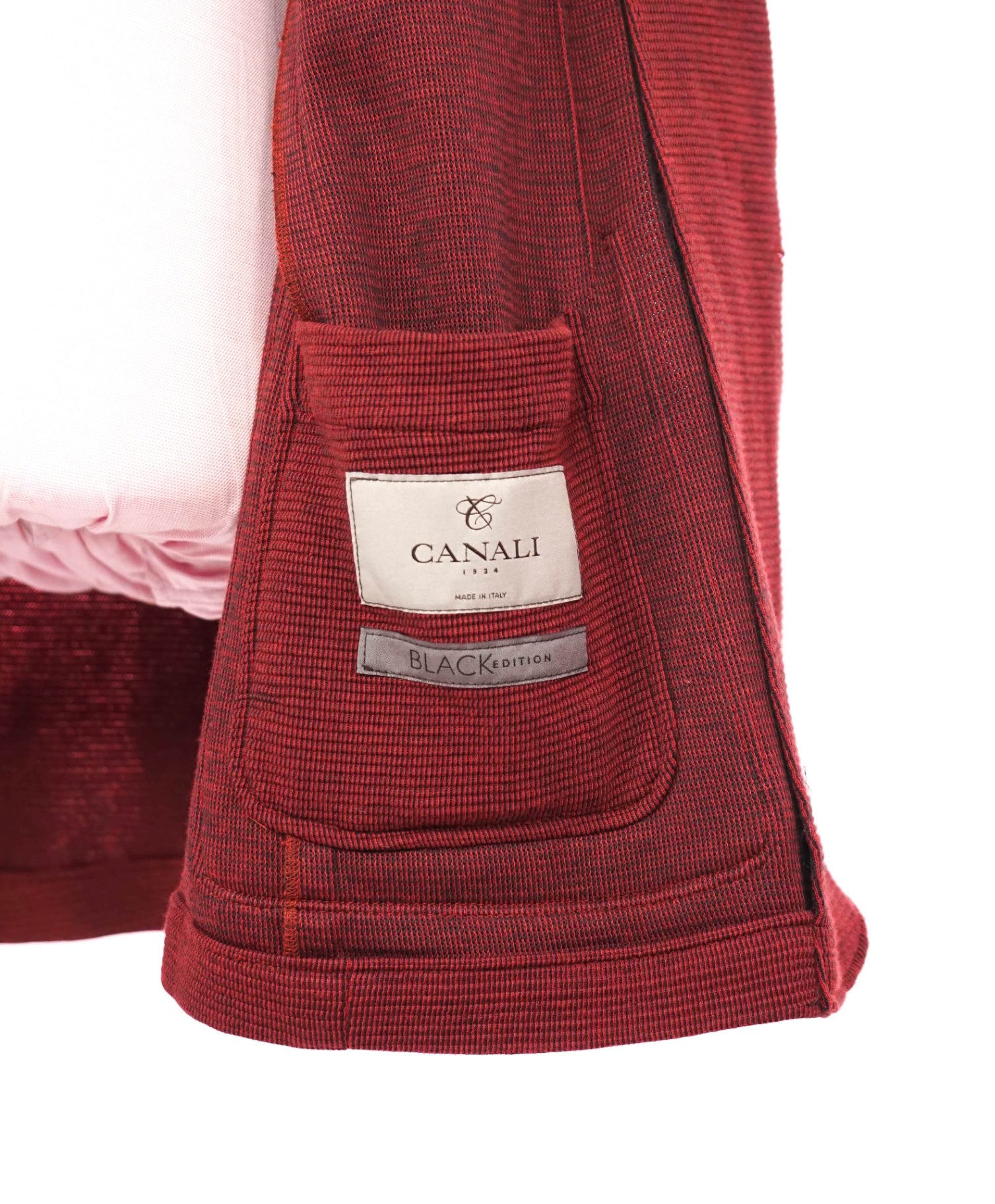$1,045 CANALI - "BLACK EDITION" Red Cotton Blend Blazer - 42R