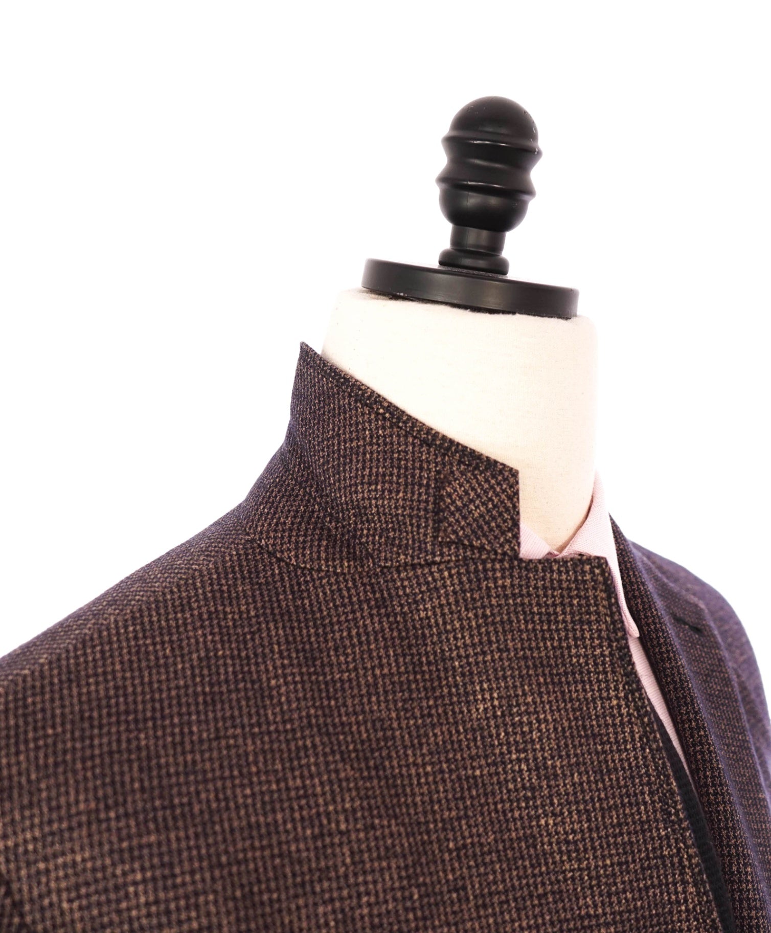 $6,250 ZEGNA - Brown Houndstooth Linen/Cashmere/Silk Blazer - 46R