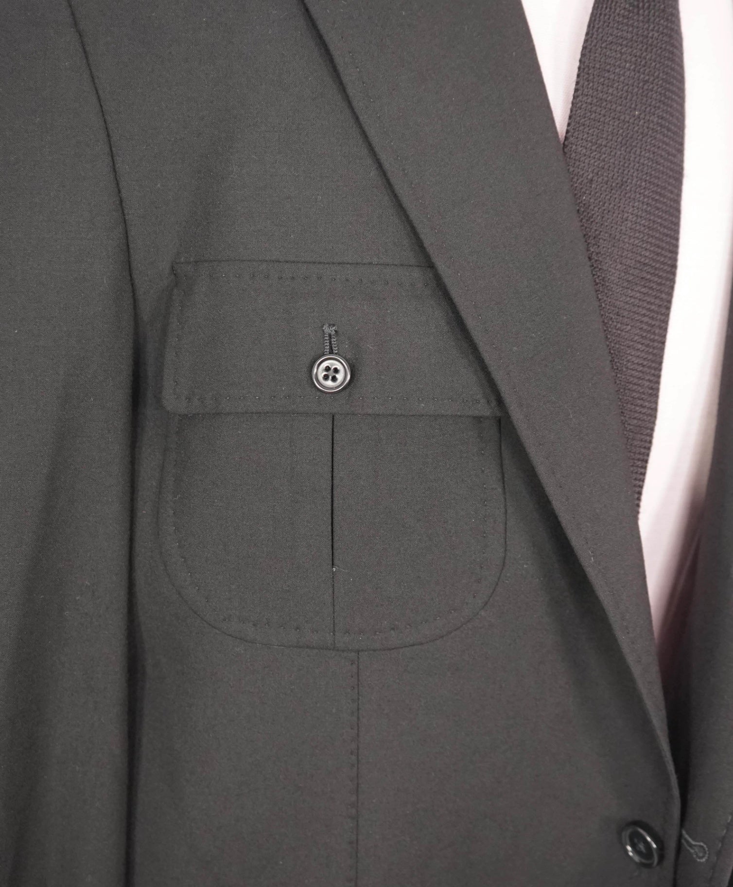 $1,295 CARACCIOLO - Solid Black Wool 2/3-Btn Jacket Overshirt - 48R