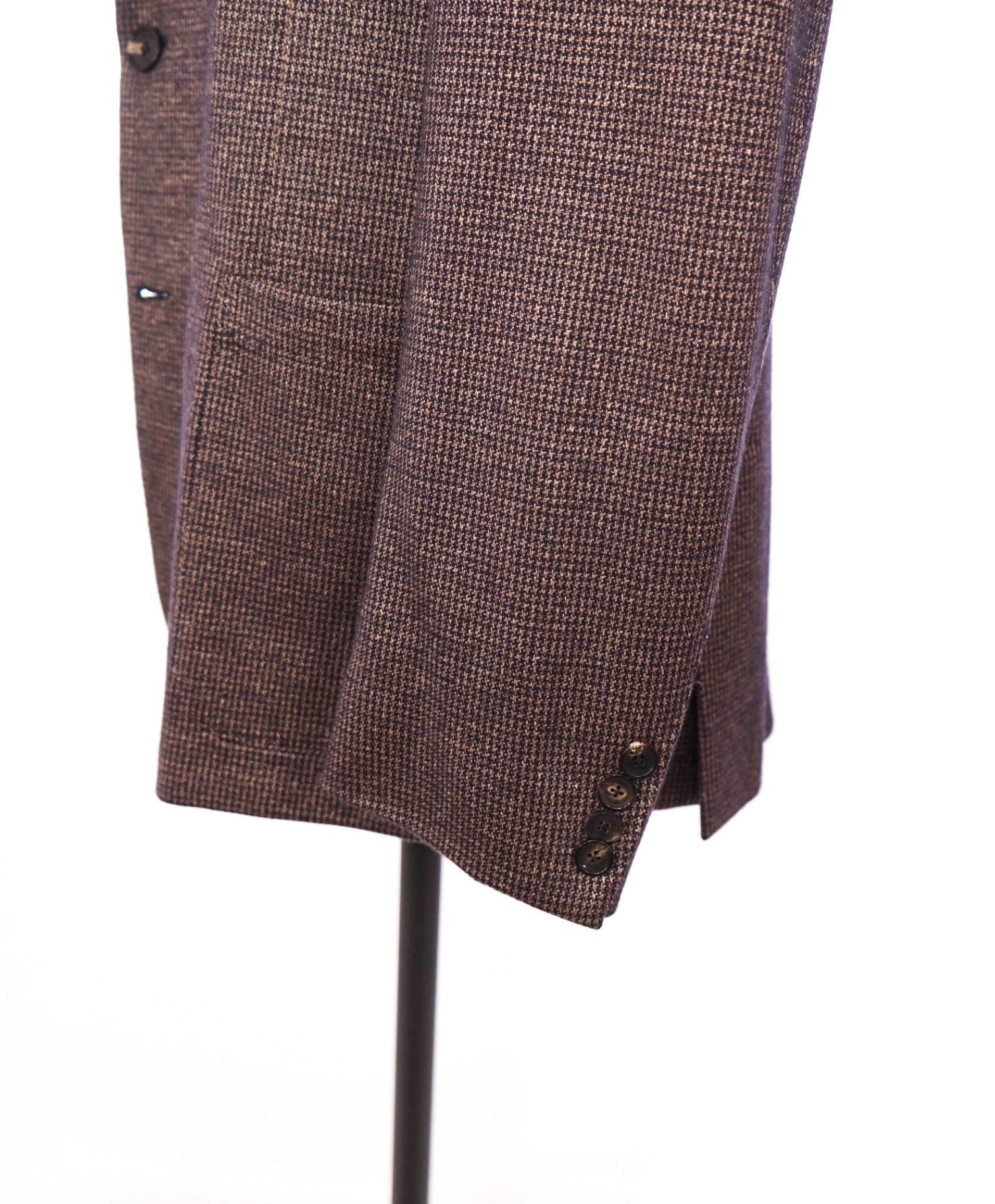 $6,250 ZEGNA - Brown Houndstooth Linen/Cashmere/Silk Blazer - 46R