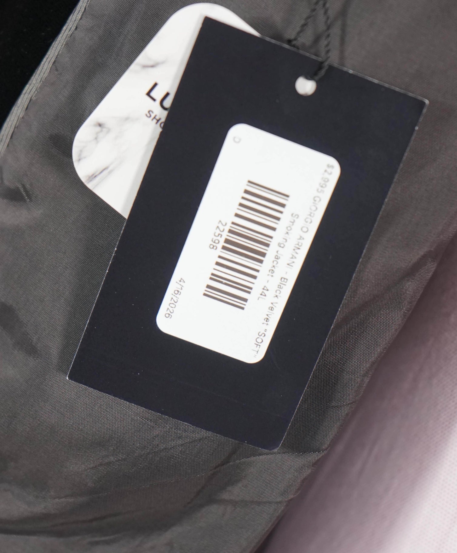 $2,995 GIORGIO ARMANI - Black/Brown Velvet "SOFT" Jacket - 44L