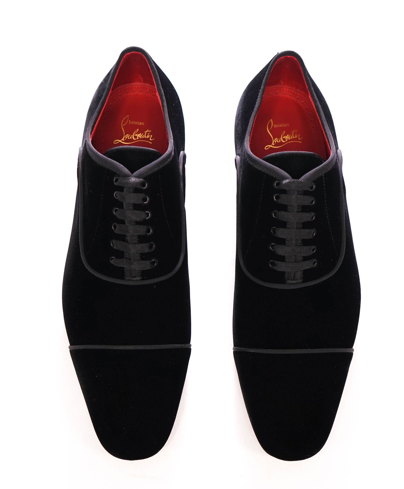 $1,295 LOUBOUTIN - Black Velvet "GREGGYROCKS" Oxfords - 9.5 (42.5EU)