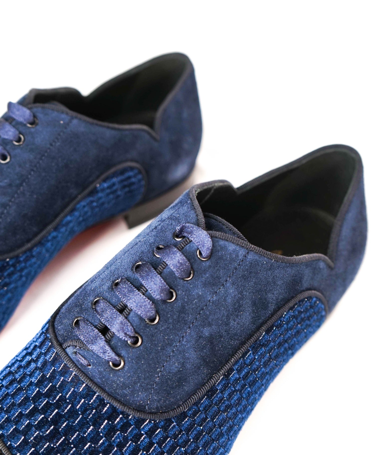 $1,200 LOUBOUTIN - Navy Leather "GREGGY CHICK" Oxfords - US 12 (45EU)