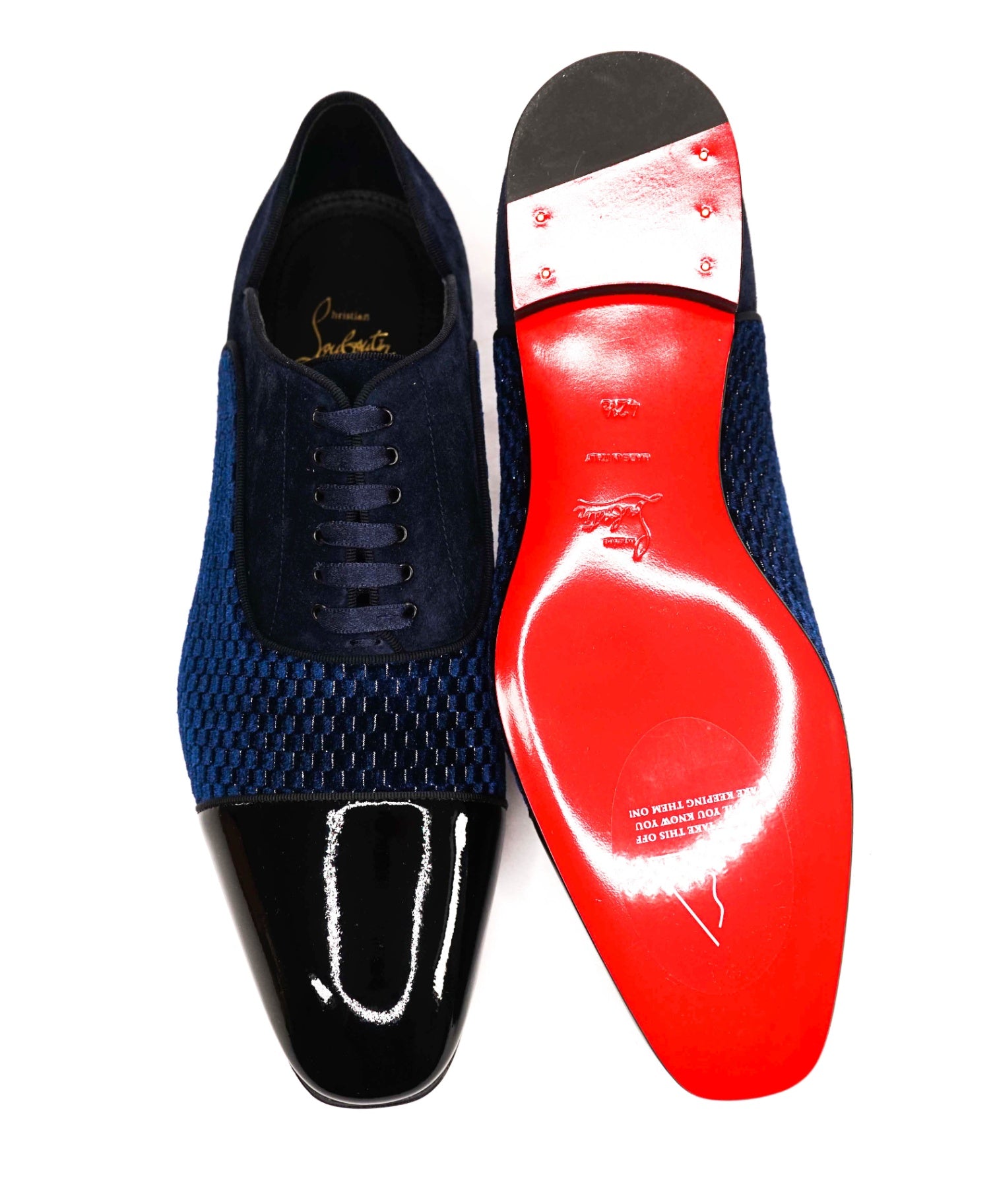 $1,200 LOUBOUTIN - Navy Leather "GREGGY CHICK" Oxfords - US 9.5 (42.5EU)