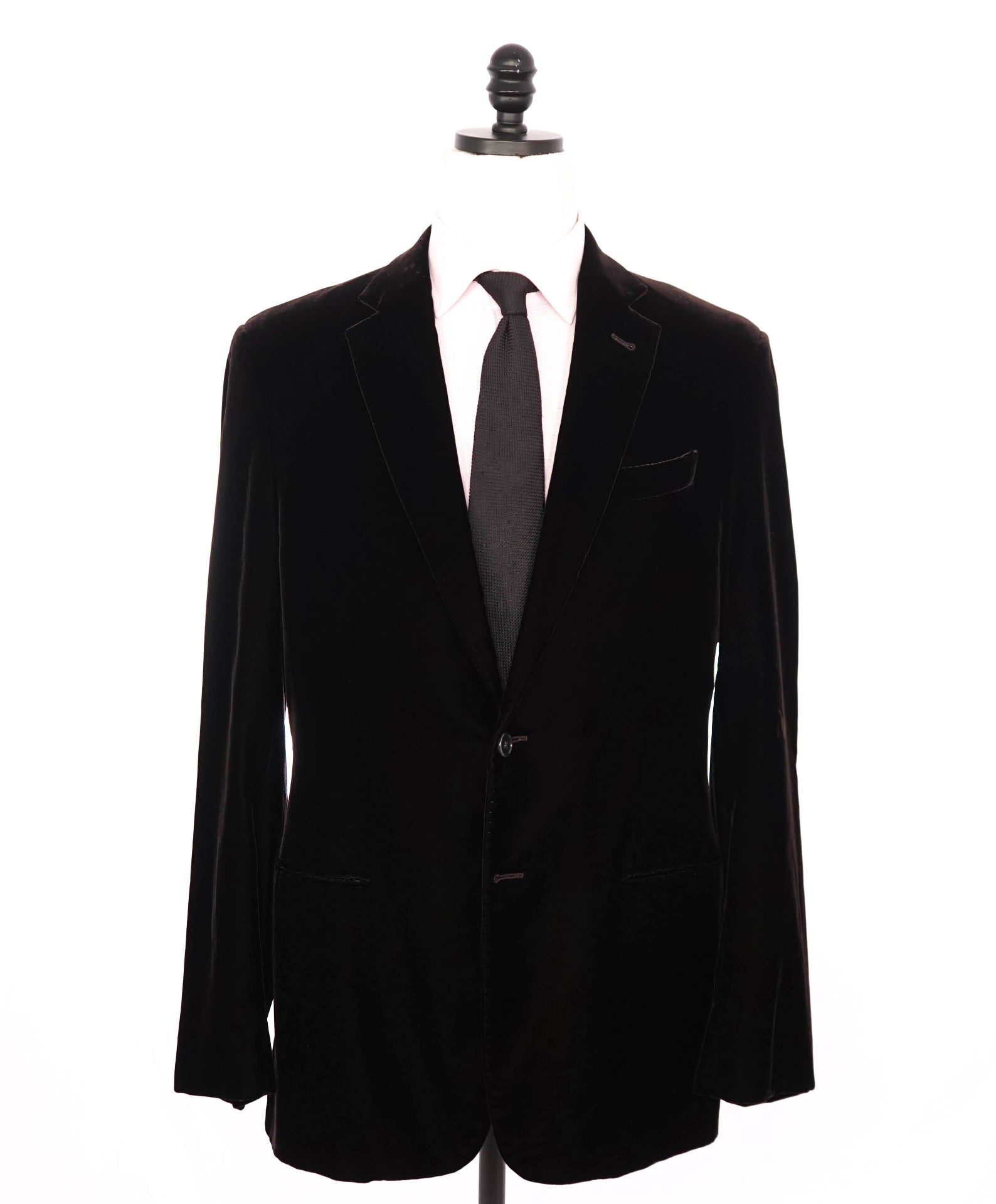 $2,995 GIORGIO ARMANI - Black/Brown Velvet "SOFT" Jacket - 44L