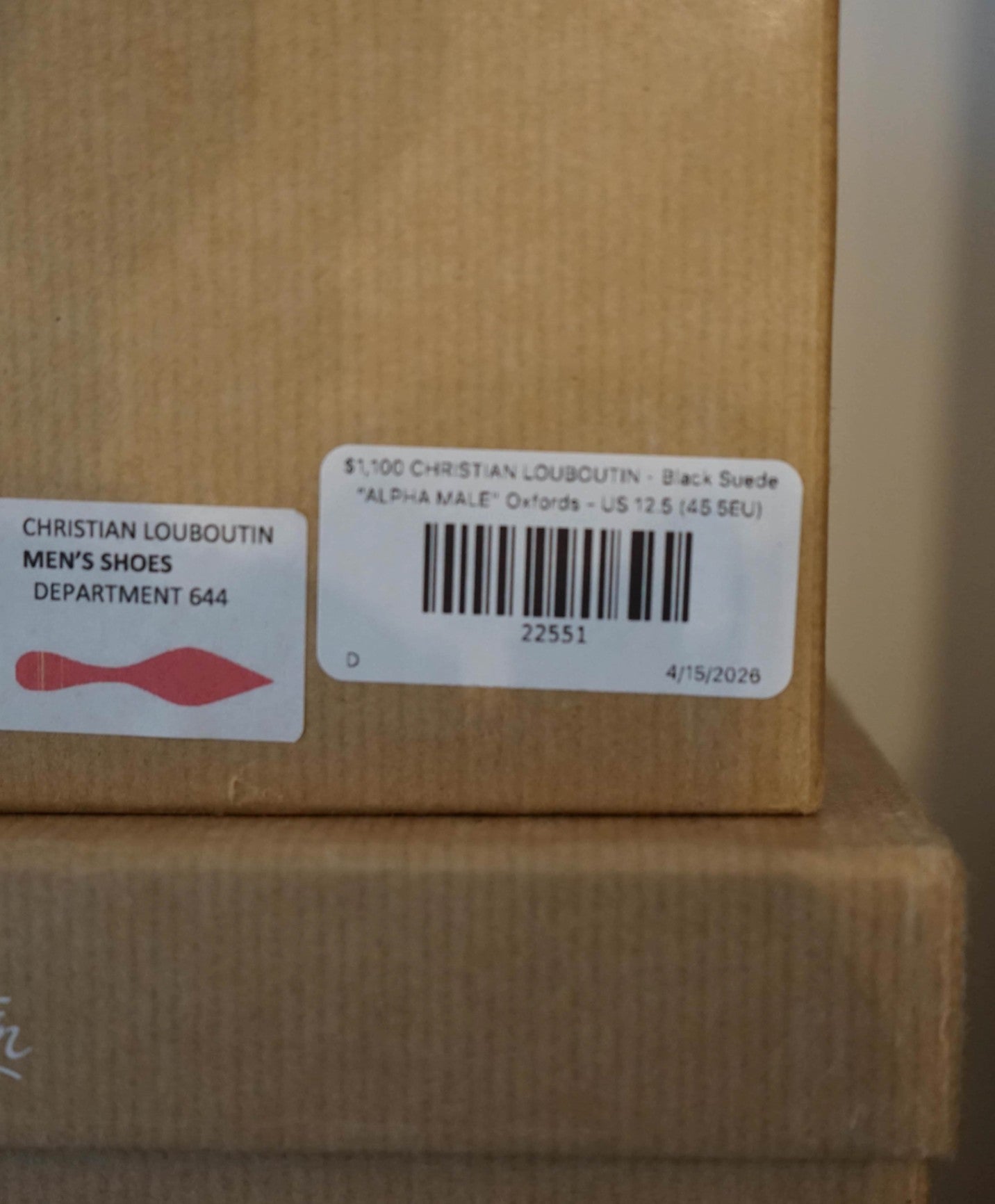 $1,100 LOUBOUTIN - Black Suede "ALPHA MALE" Oxfords - US 12.5 (45.5EU)