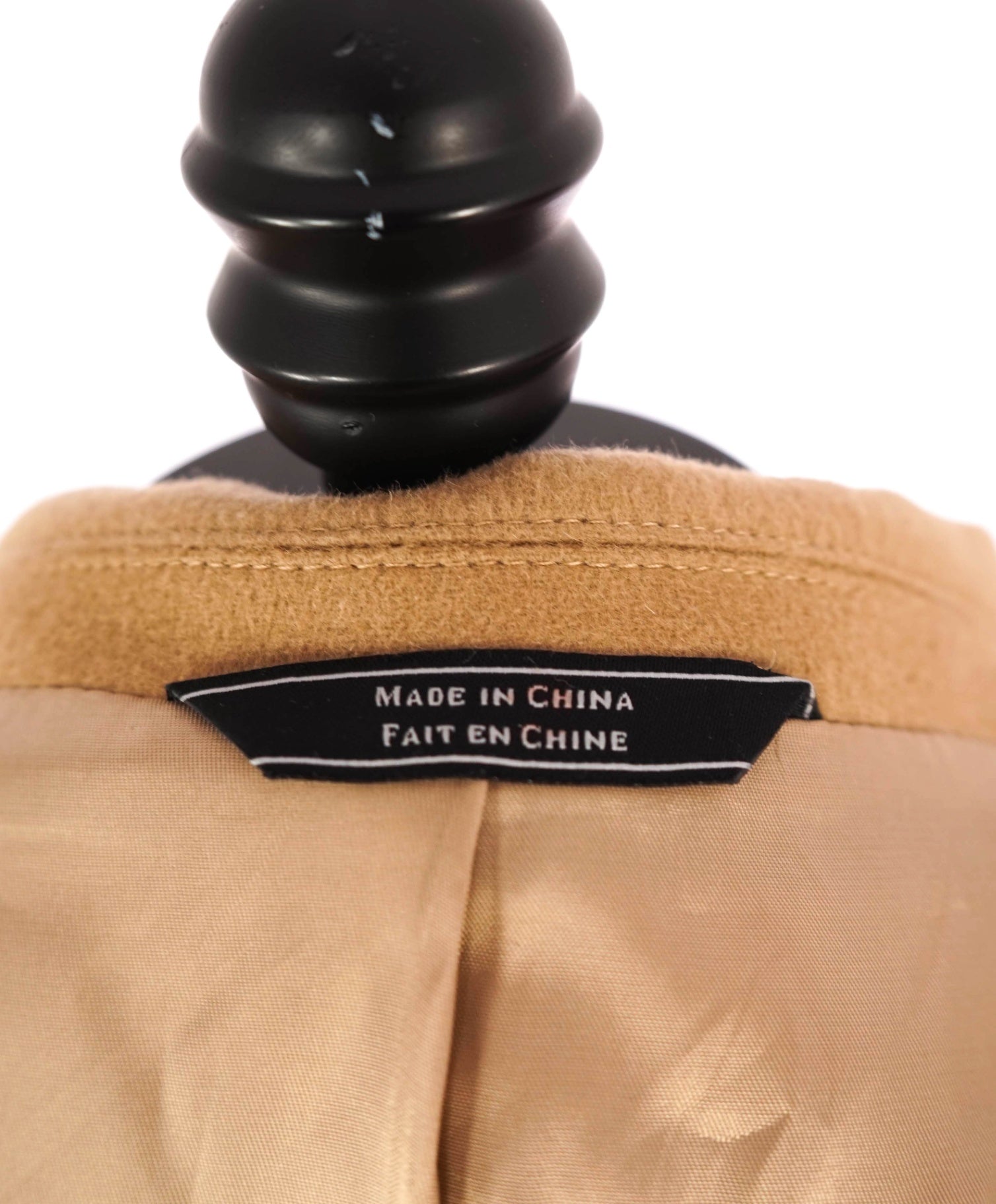 $1,795 SAKS 5TH AVE - Camel Brown Wool/Cashmere Trim Fit Coat - L