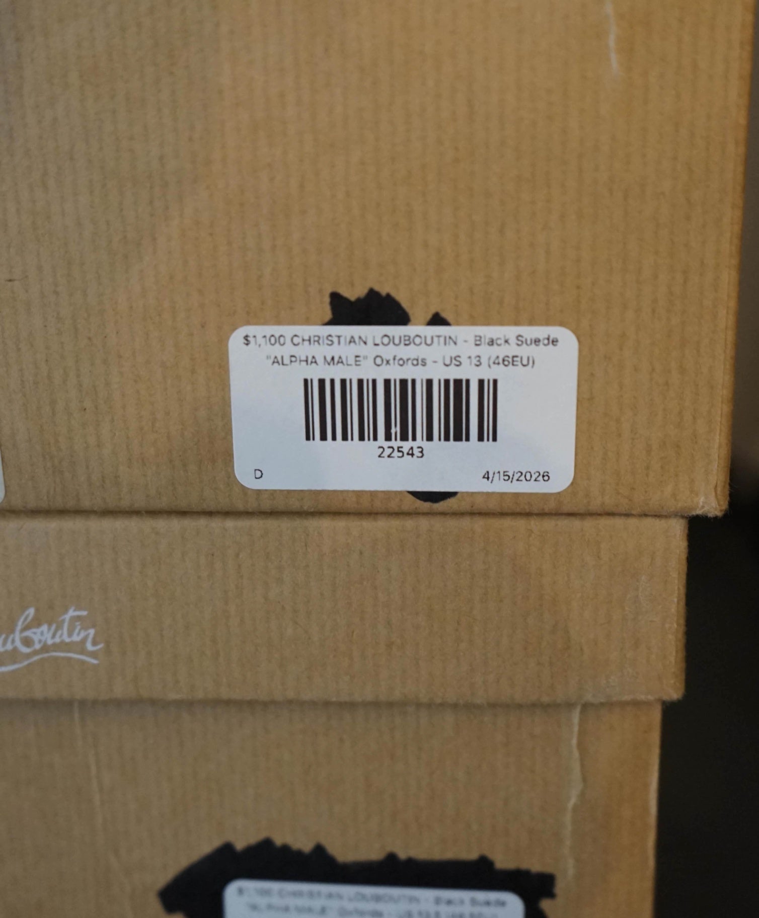 $1,100 LOUBOUTIN - Black Suede "ALPHA MALE" Oxfords - US 13 (46EU)