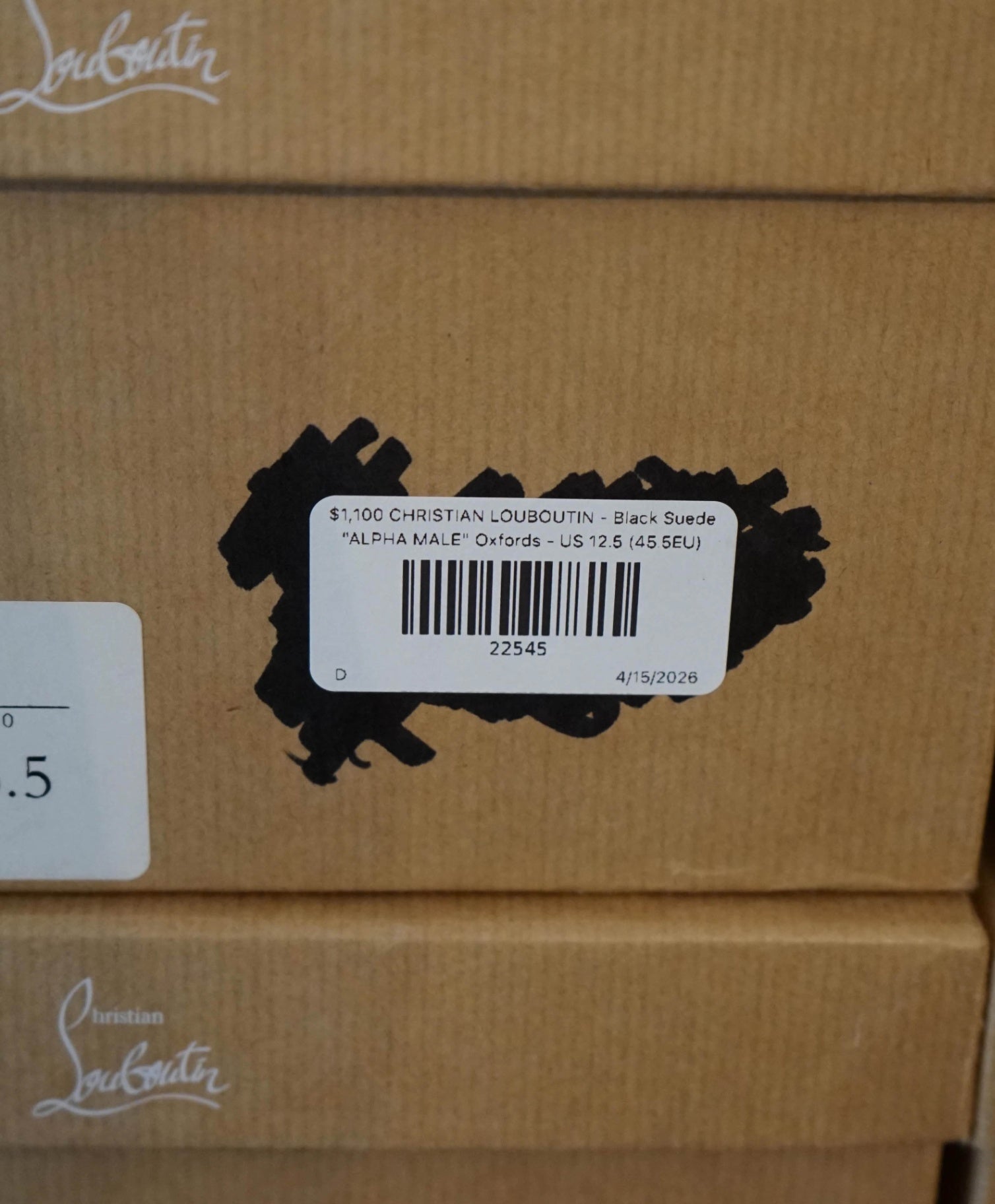 $1,100 LOUBOUTIN - Black Suede "ALPHA MALE" Oxfords - US 12.5 (45.5EU)