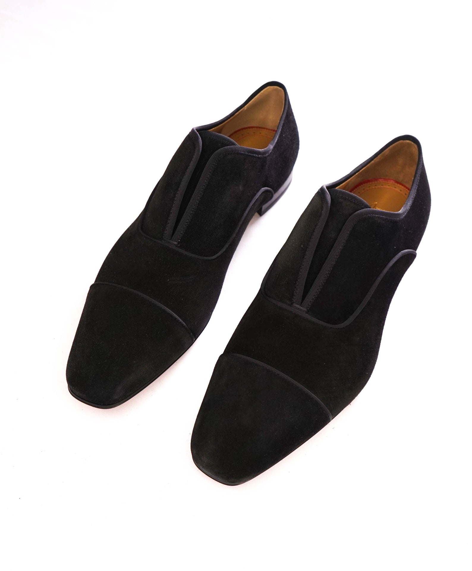 $1,100 LOUBOUTIN - Black Suede "ALPHA MALE" Oxfords - US 13 (46EU)