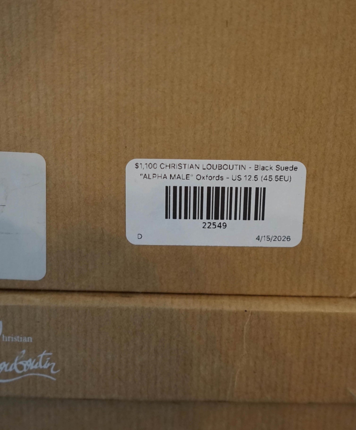 $1,100 LOUBOUTIN - Black Suede "ALPHA MALE" Oxfords - US 12.5 (45.5EU)