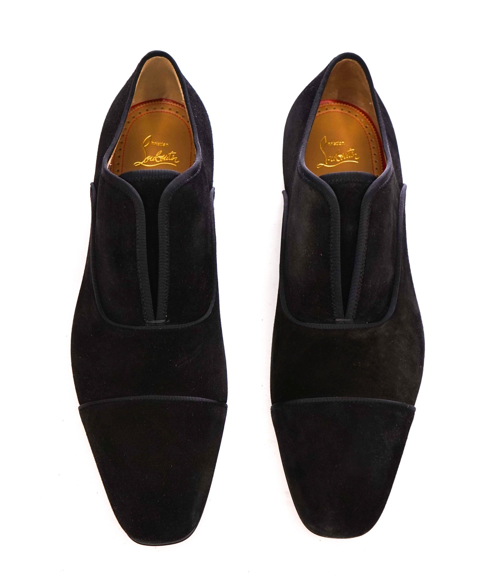 $1,100 LOUBOUTIN - Black Suede "ALPHA MALE" Oxfords - US 13 (46EU)