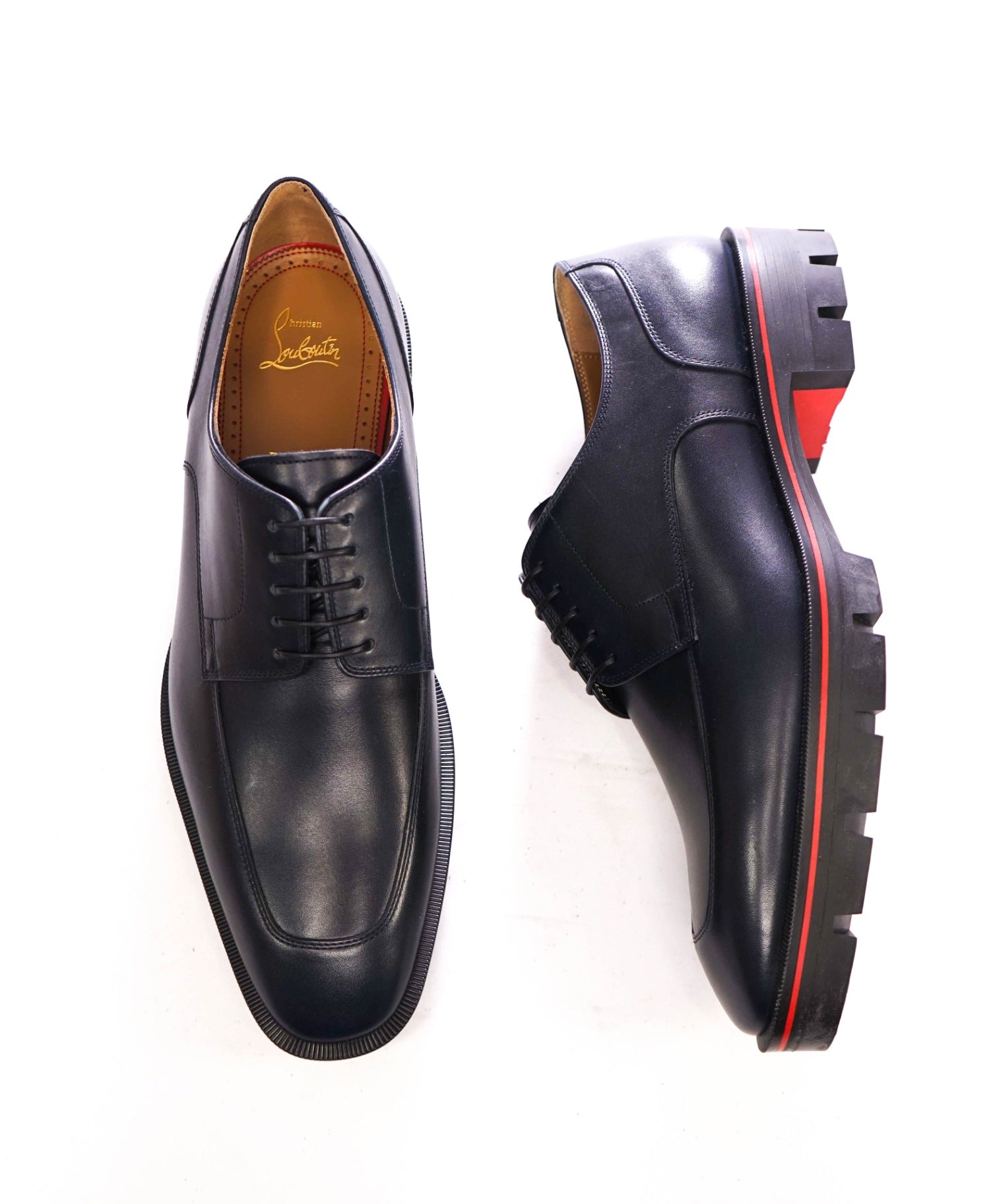 $1,190 LOUBOUTIN - Marine Blue Lug Sole *DAVISOL* Derby - US 10 (43EU)