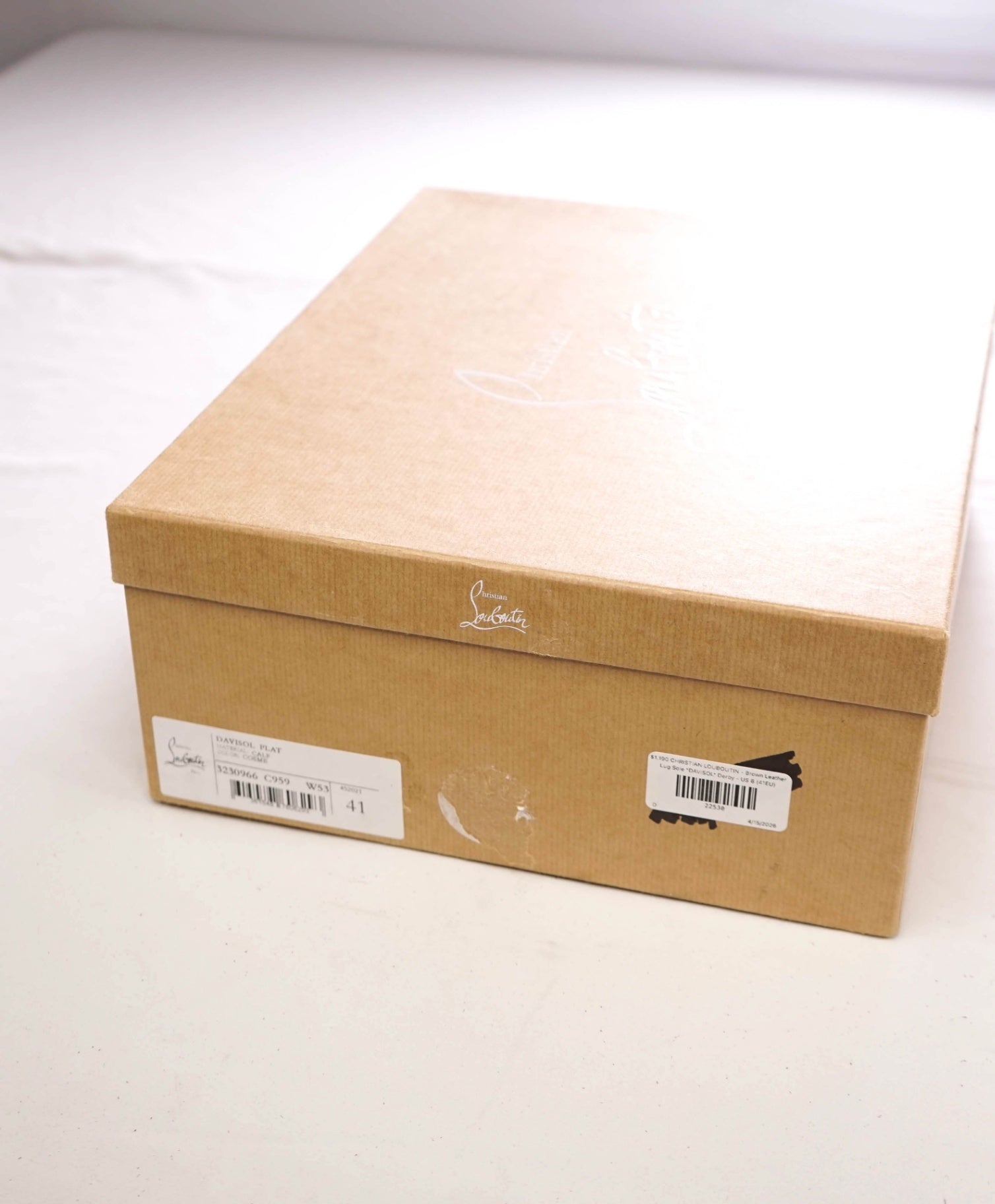 $1,190 LOUBOUTIN - Brown Lug Sole *DAVISOL* Derby - US 8 (41EU)