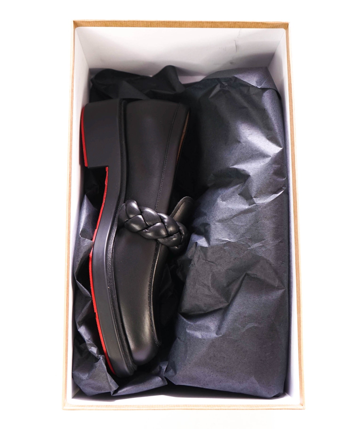 $1,095 LOUBOUTIN - Black "URBINO" Mock Braid Loafers - US 13 (46EU)
