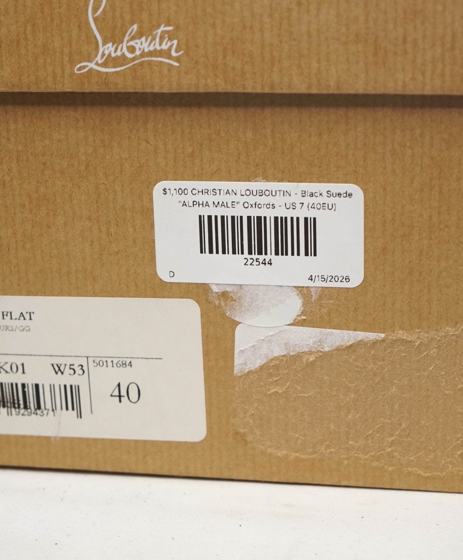 $1,100 LOUBOUTIN - Black Suede "ALPHA MALE" Oxfords - US 7 (40EU)