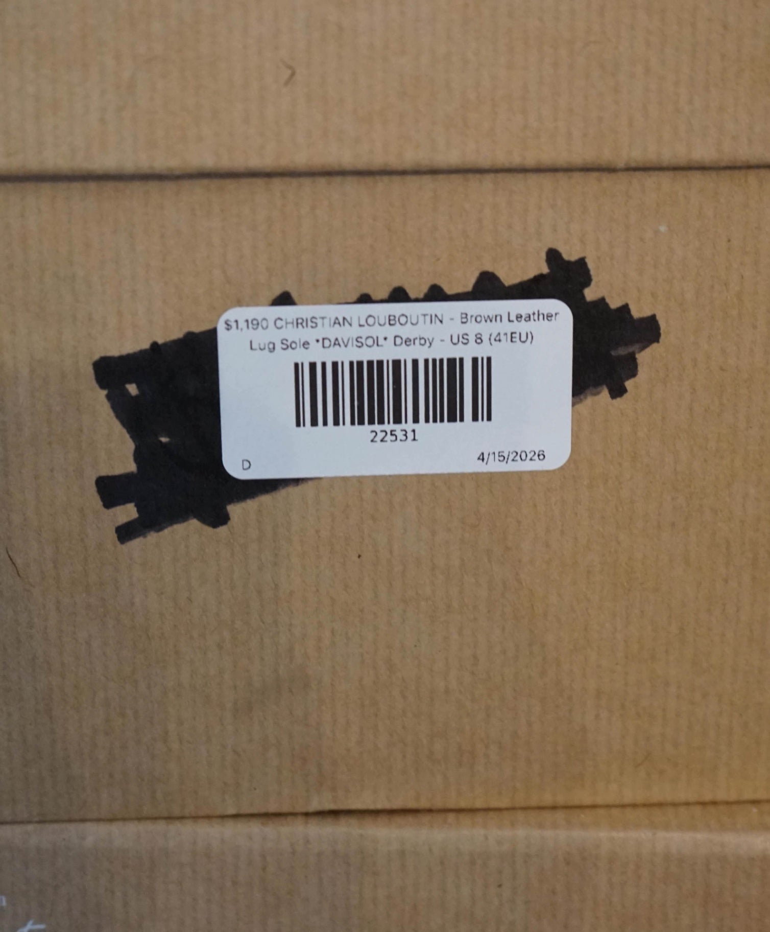 $1,190 LOUBOUTIN - Brown Lug Sole *DAVISOL* Derby - US 8 (41EU)