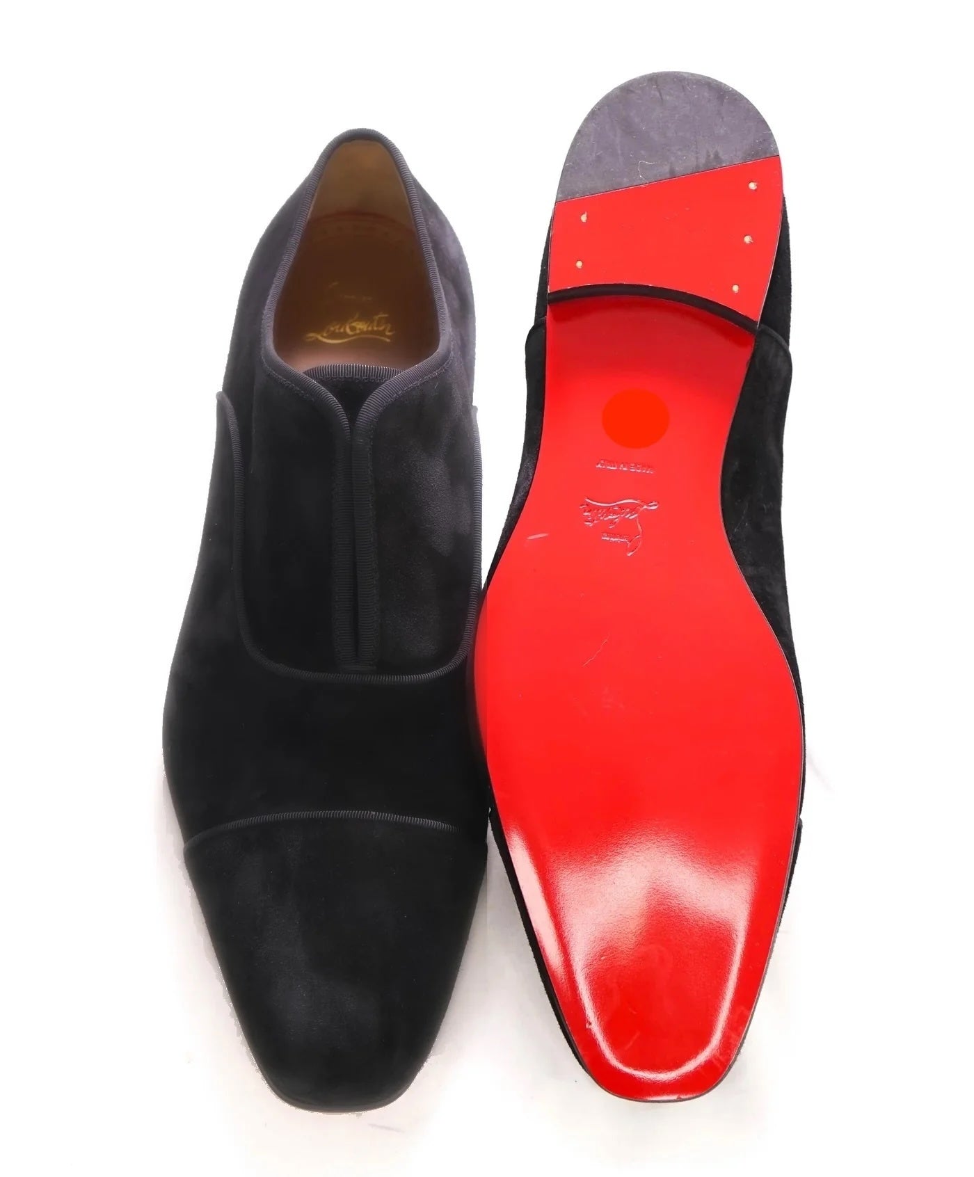 $1,100 LOUBOUTIN - Black Suede "ALPHA MALE" Oxfords - US 7 (40EU)