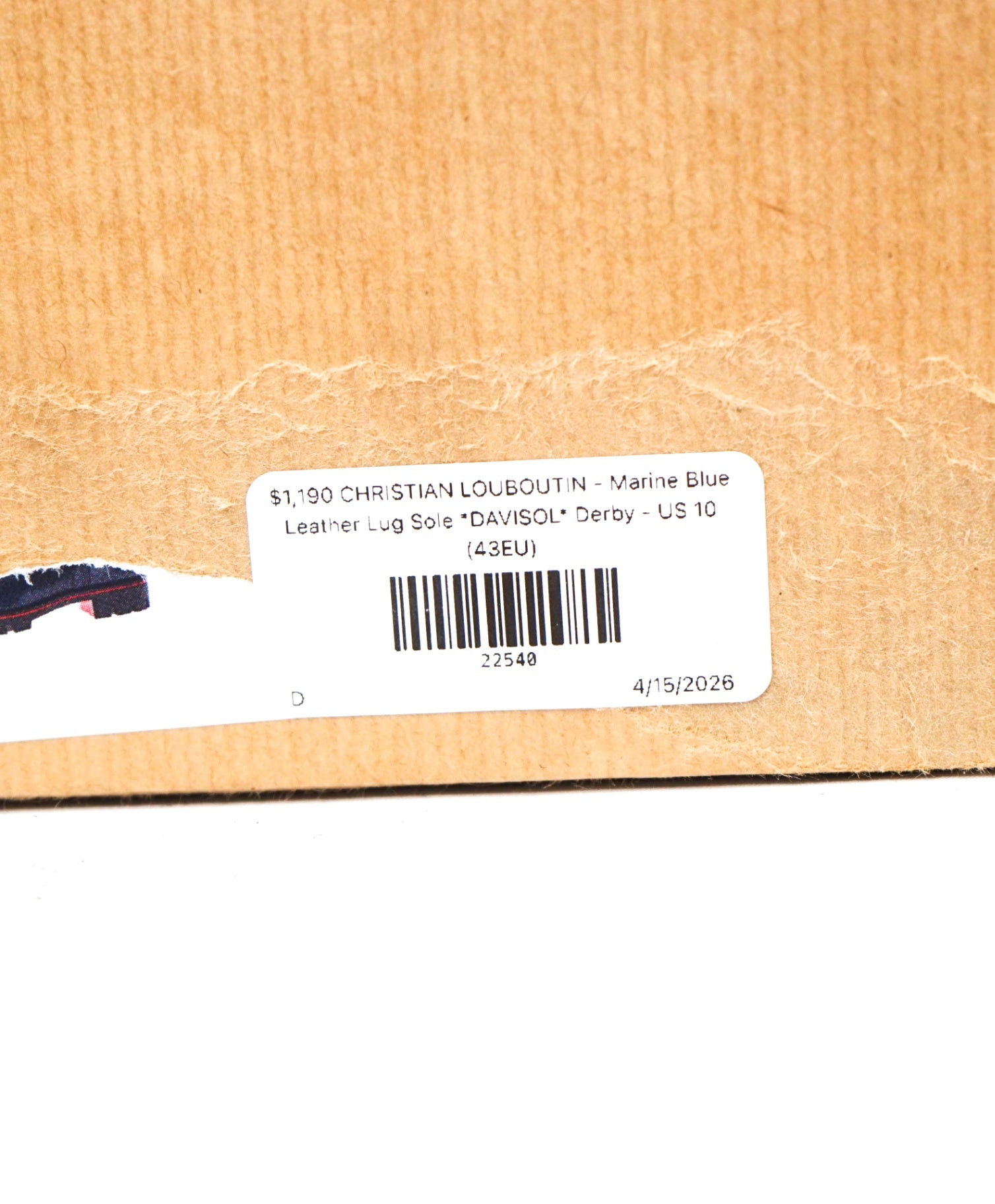 $1,190 LOUBOUTIN - Marine Blue Lug Sole *DAVISOL* Derby - US 10 (43EU)