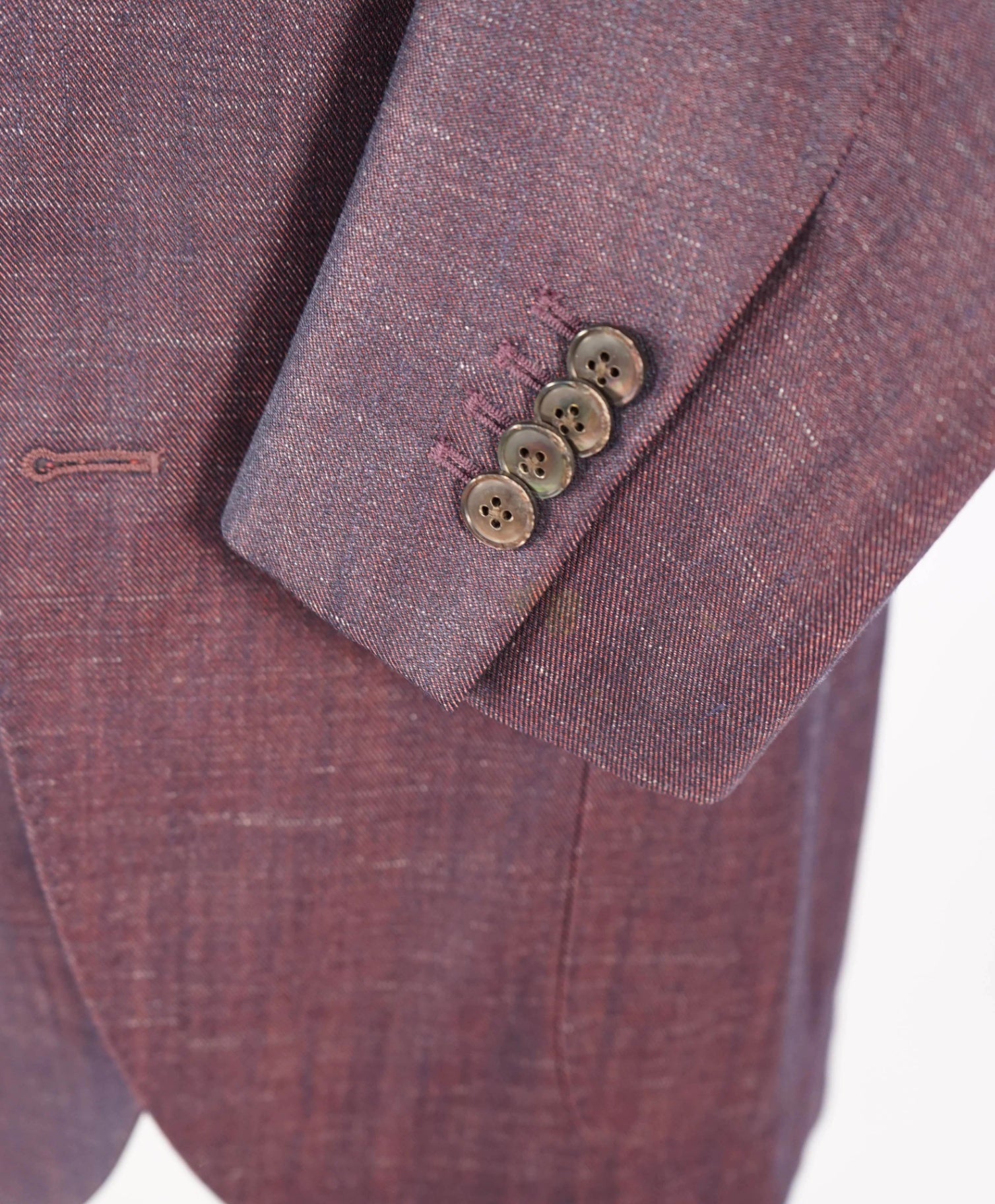 $2,700 BOGLIOLI - Burgundy Wool/Silk/Linen Blazer - 40R