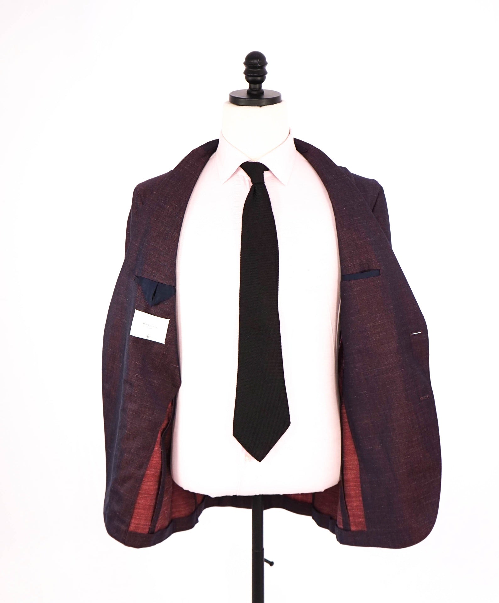 $2,700 BOGLIOLI - Burgundy Wool/Silk/Linen Blazer - 40R
