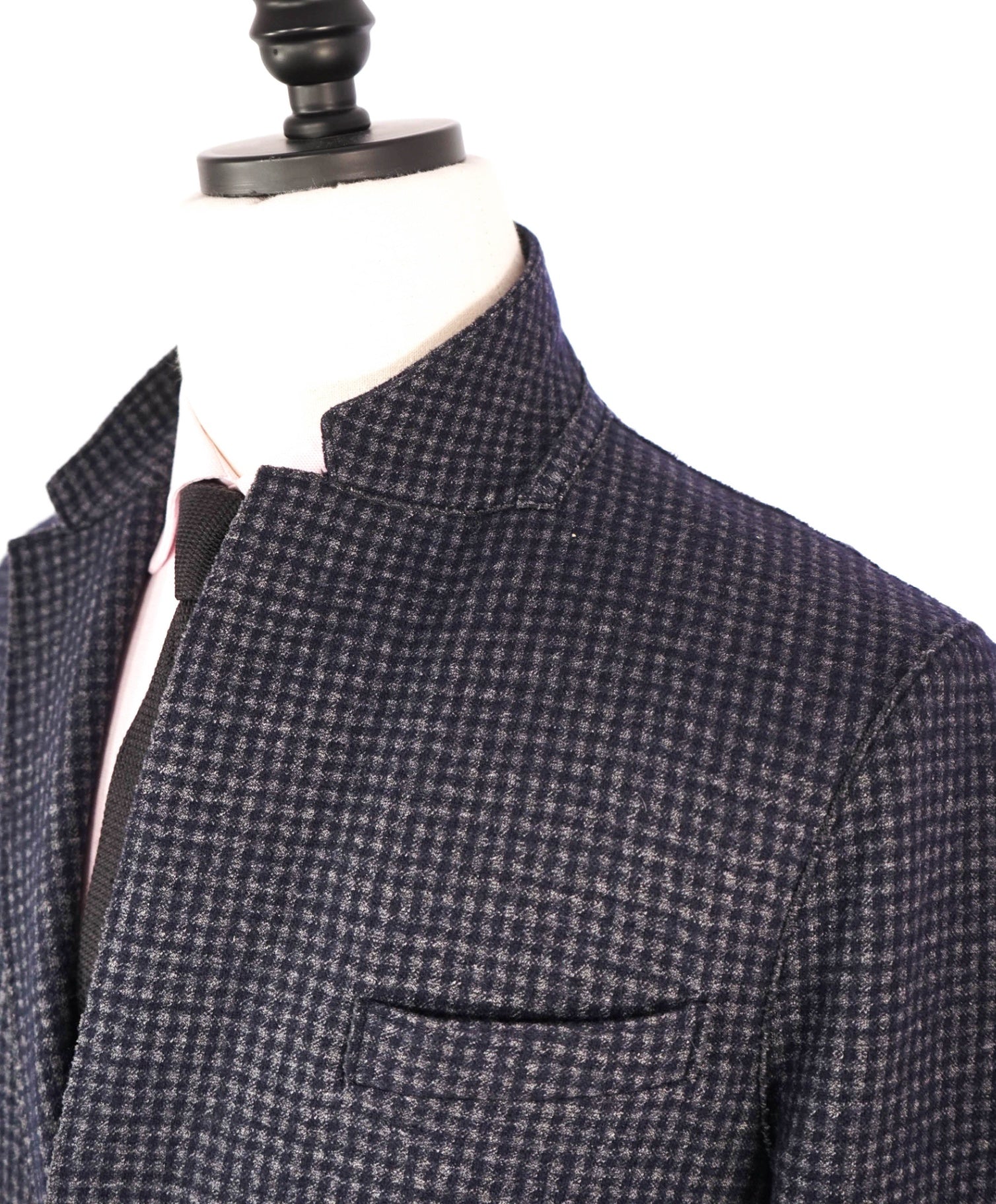 $525 HARRIS WHARF LONDON - Navy Gingham Cotton/Wool Blazer - 38R