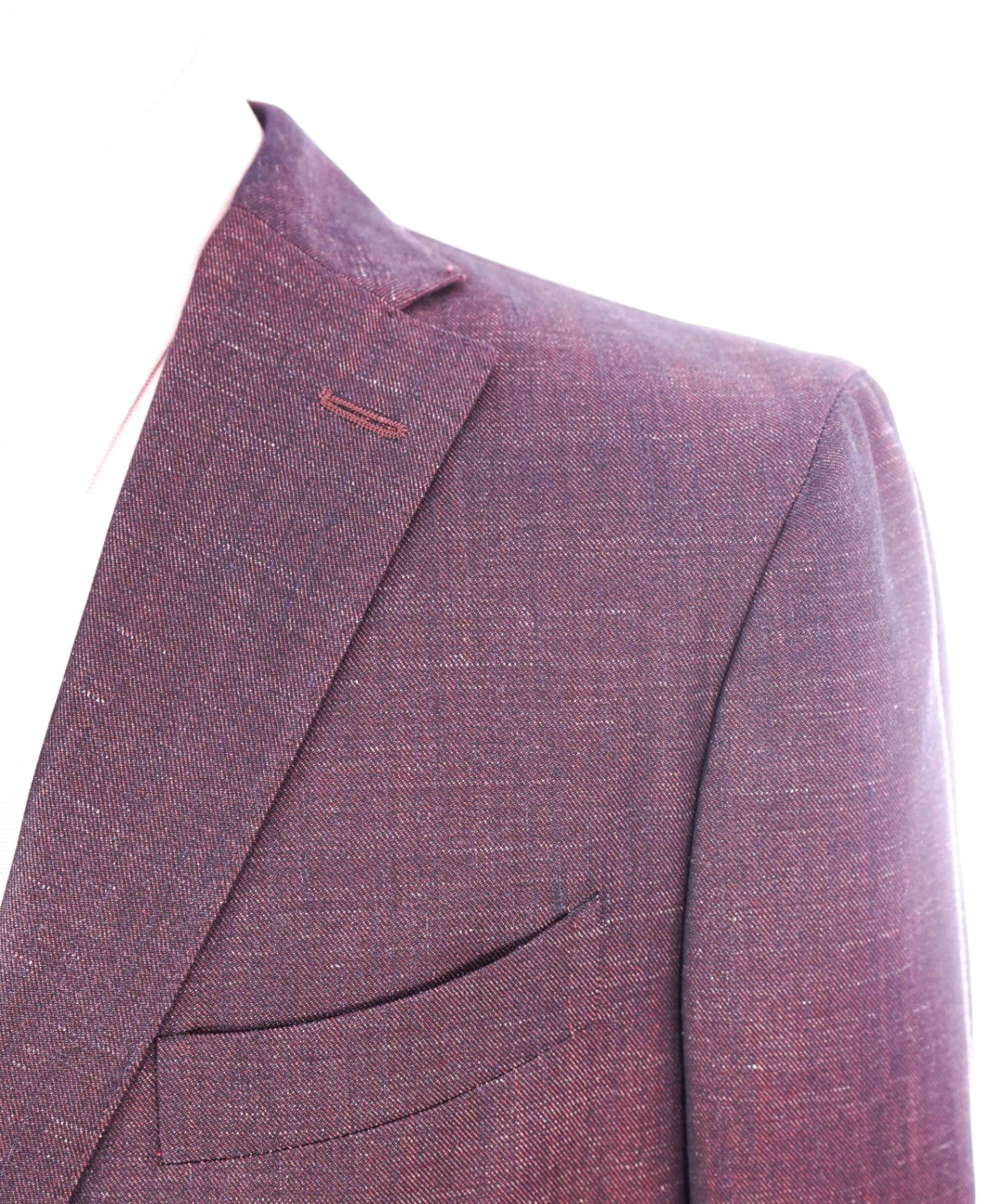 $2,700 BOGLIOLI - Burgundy Wool/Silk/Linen Blazer - 40R