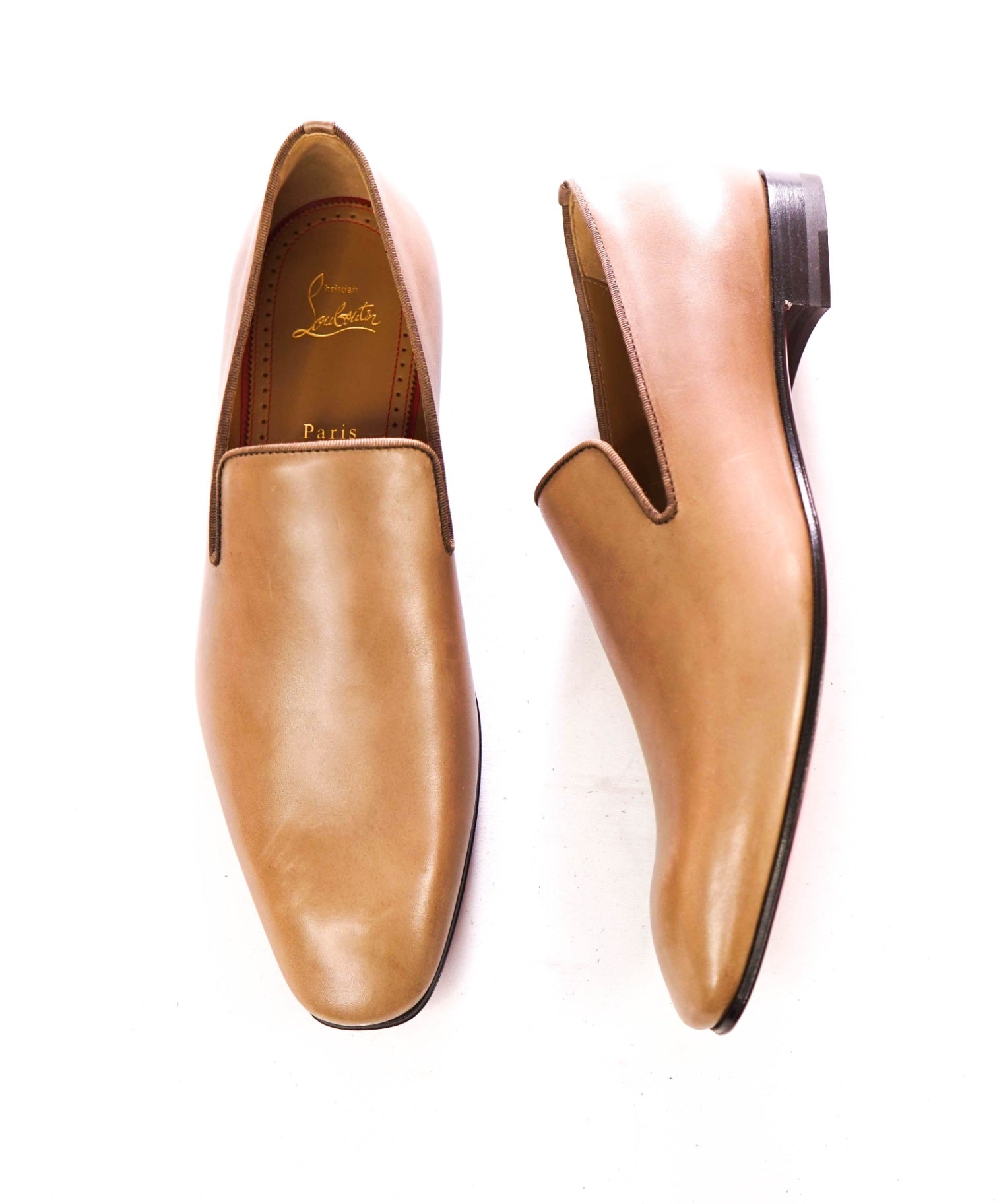 $1,250 LOUBOUTIN - Almond Brown "DANDELION" Loafers - US 12 (45EU)
